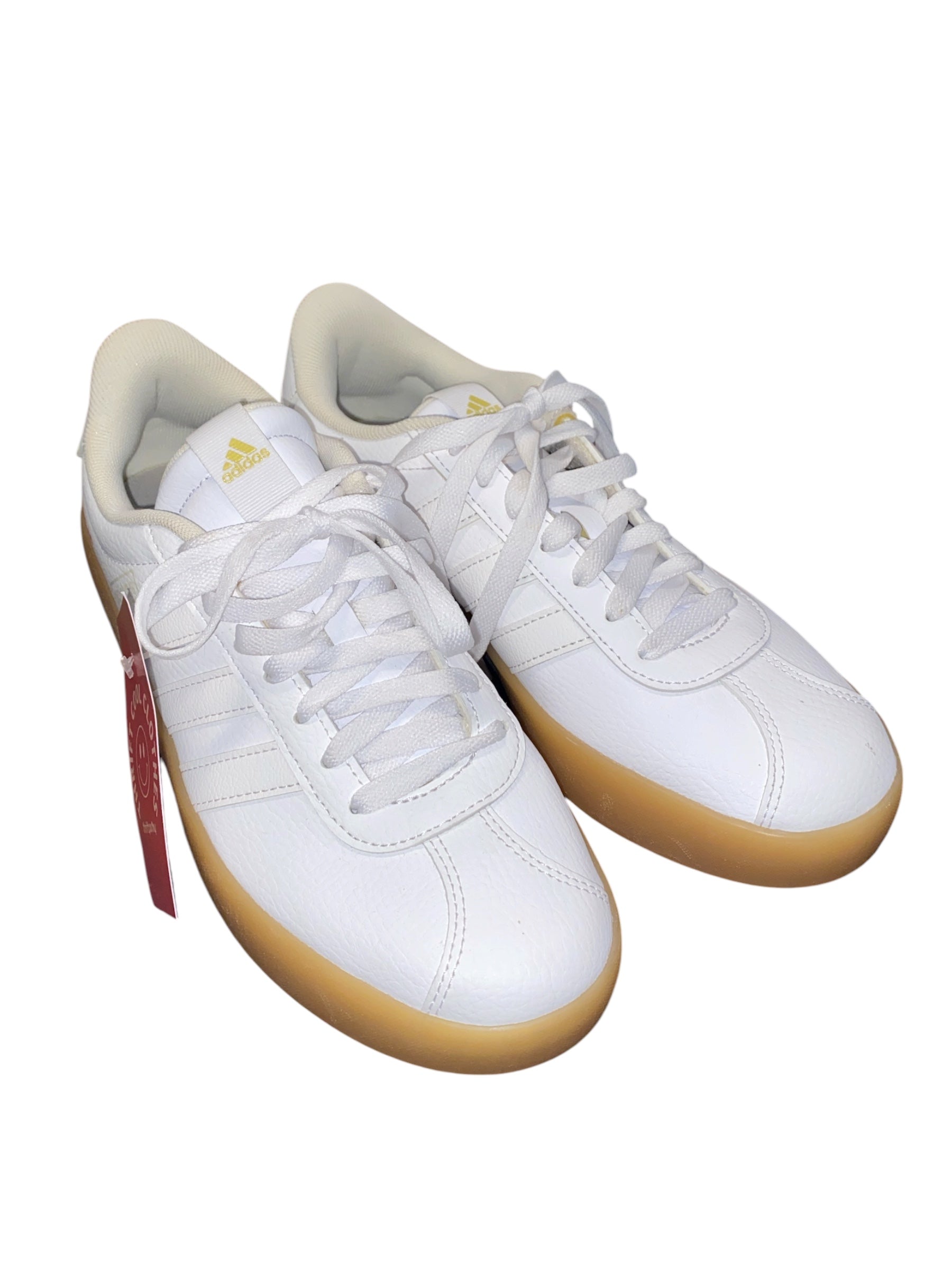 white adidas nwot leather sneakers, 8