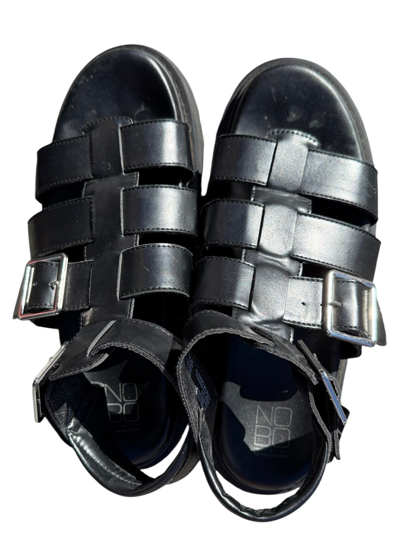 black nobo chunky strappy sandals, 10