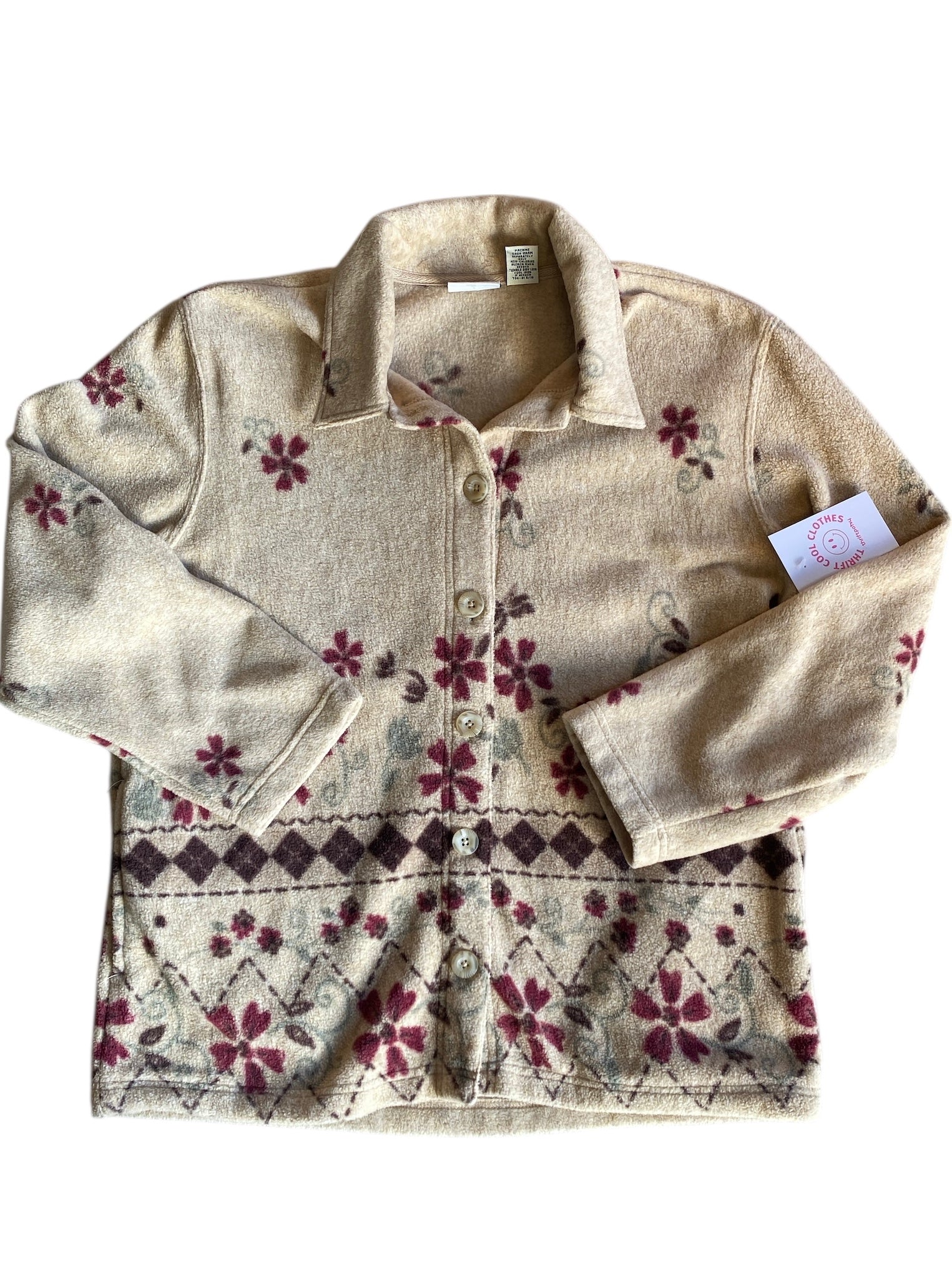 tan Classic Elements fleece printed jacket, PM