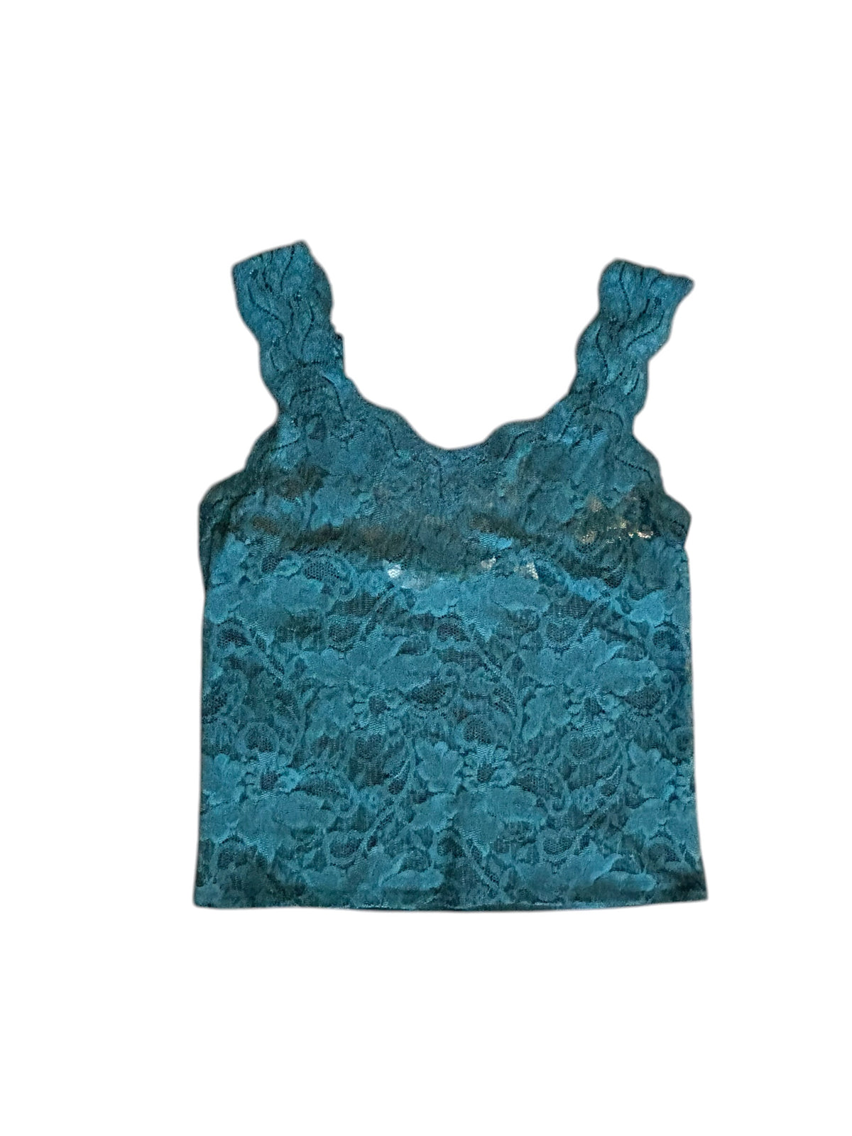 teal victorias secret lace tank, xs