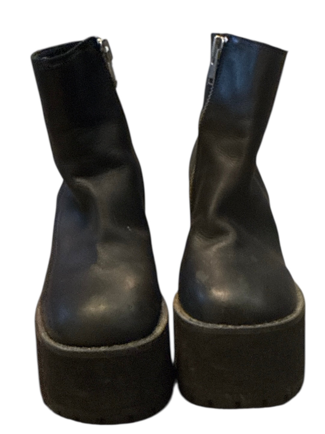 black unif platform boots, 6