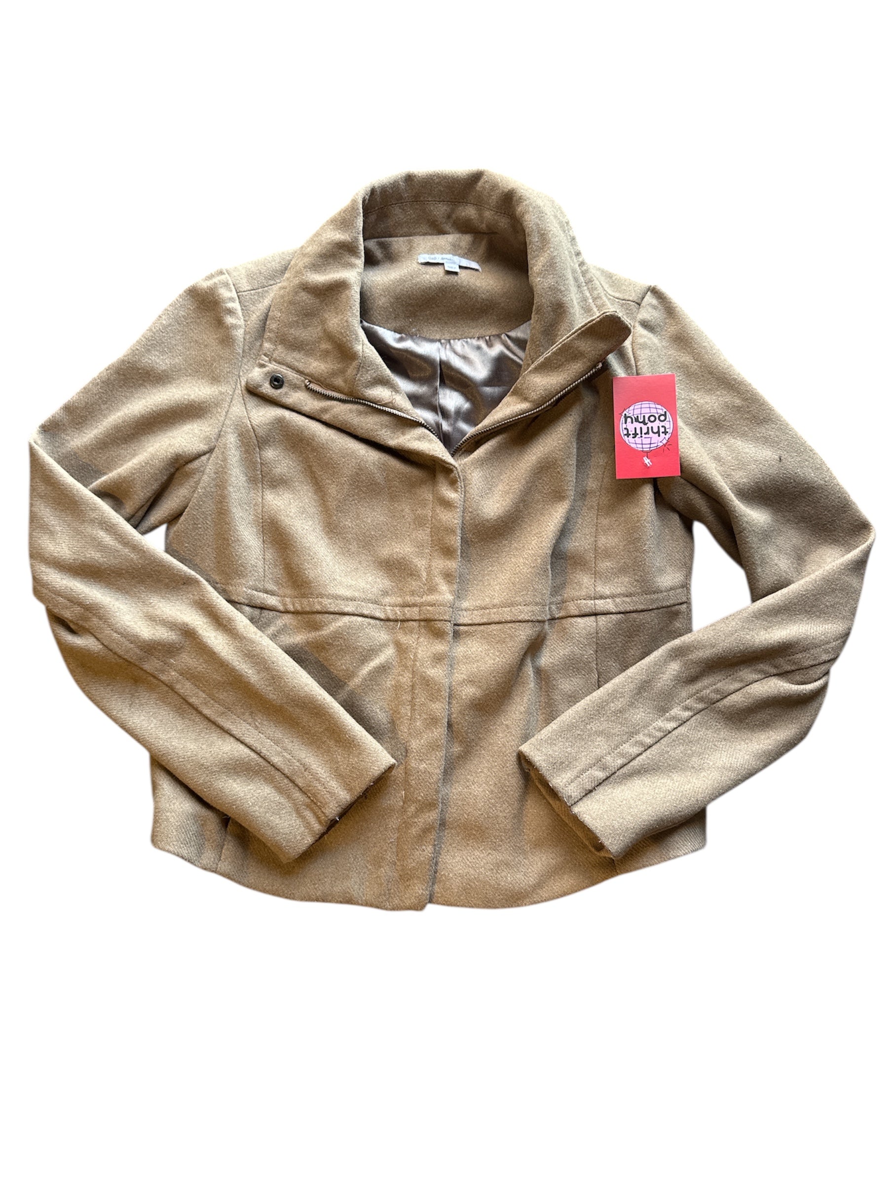tan gap wool zip up, s