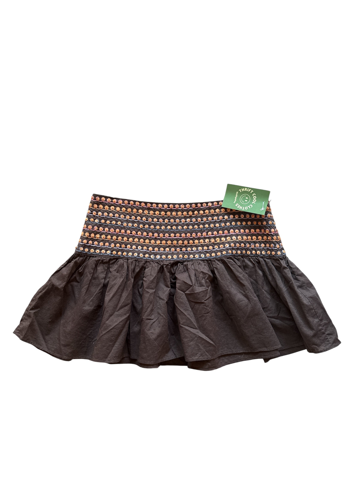 Brown Old navy Y2K Sequin embroidered mini skirt, 4