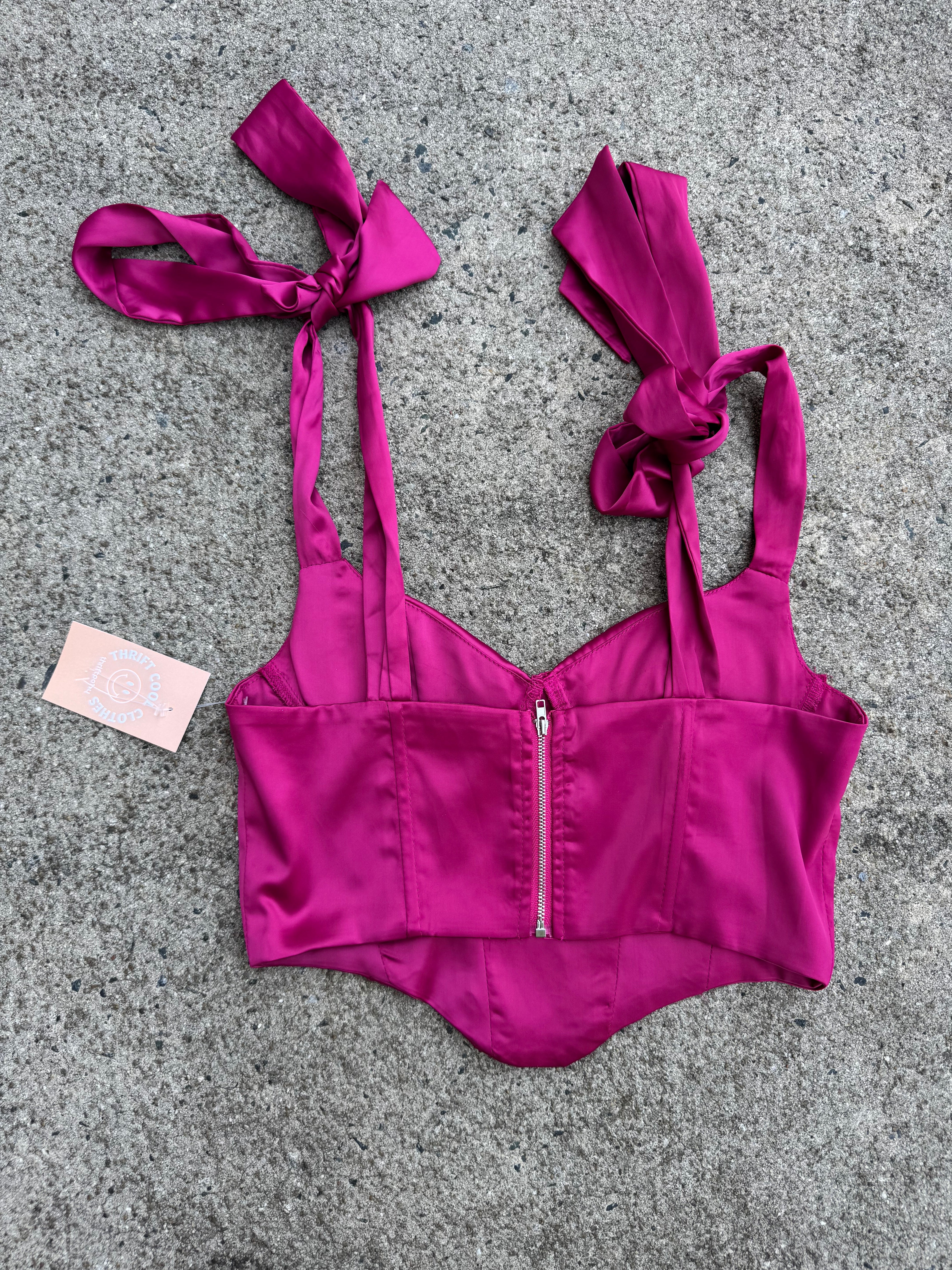 Pink Silky bustier, 6