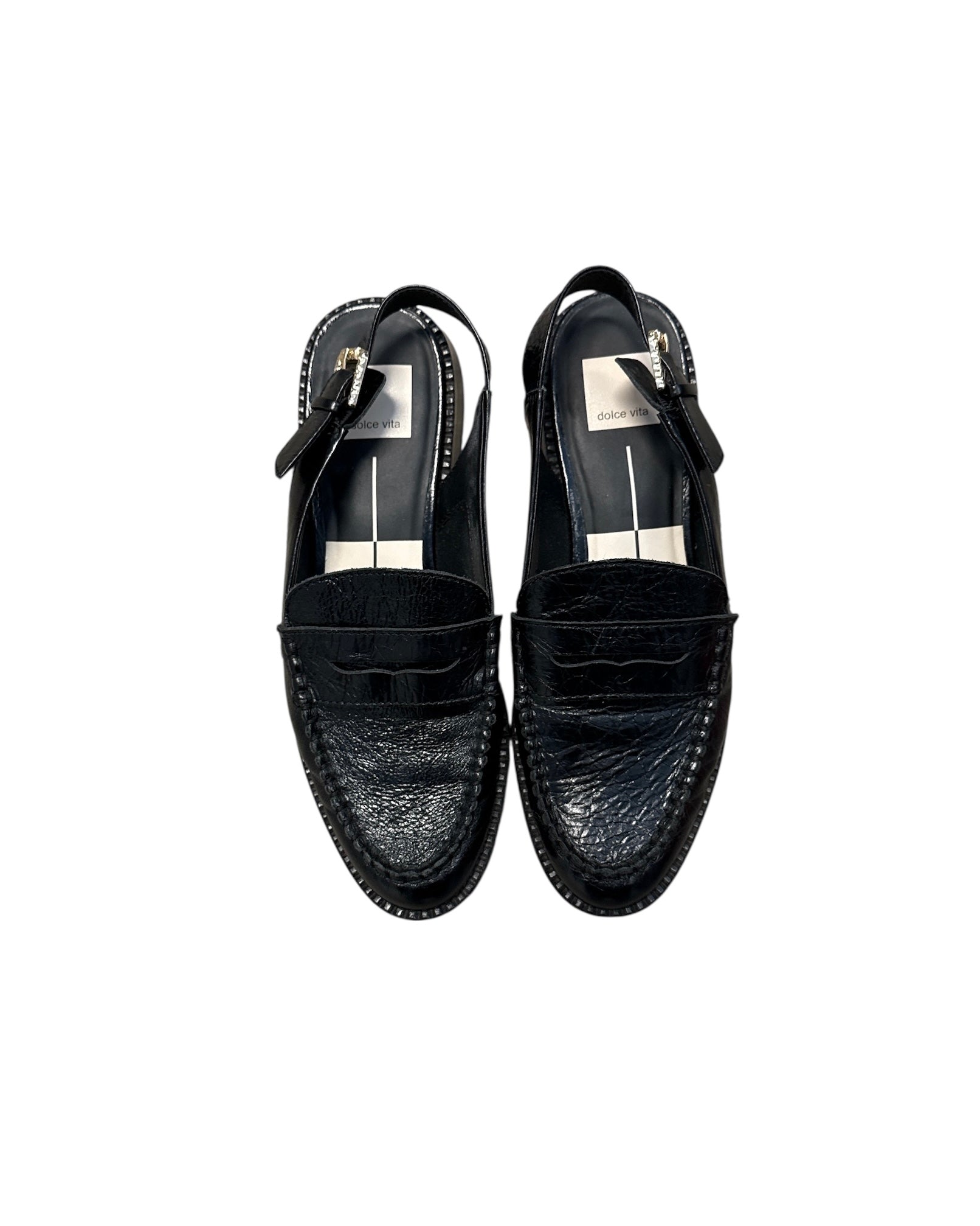 BLACK dolce vita textured sling back mules, 7.5w