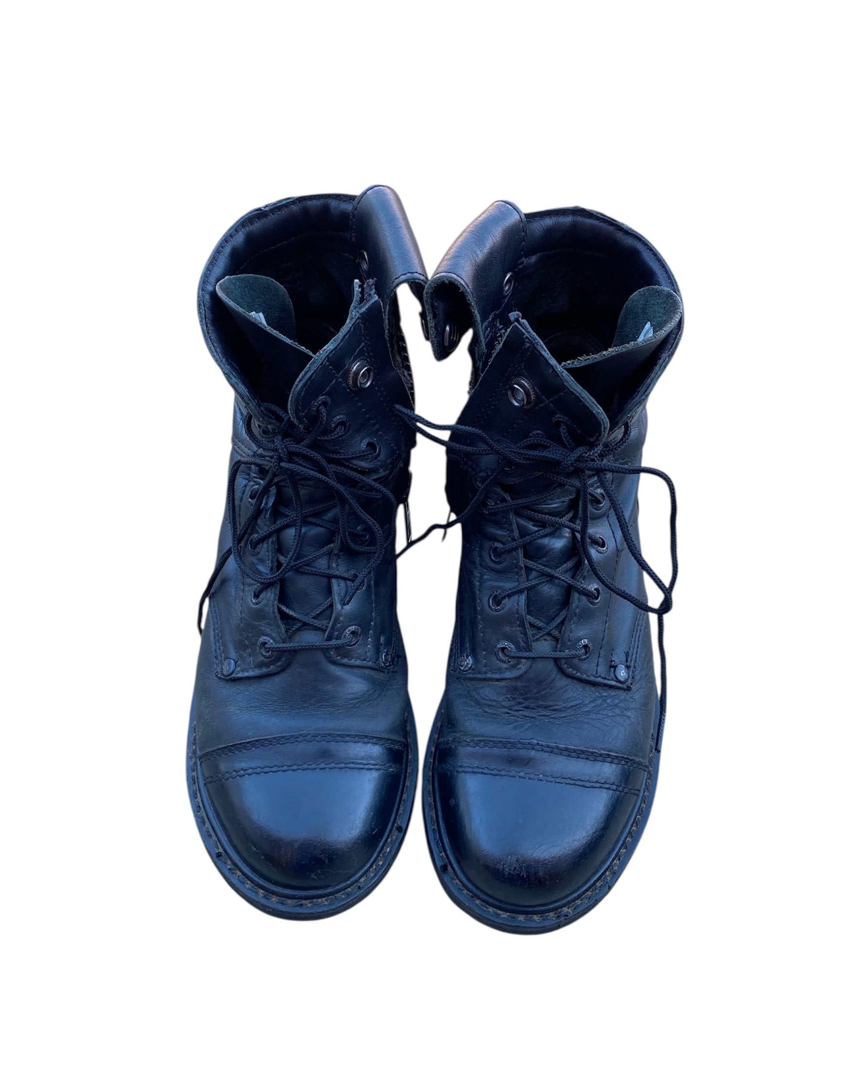 black Rocky leather combat boots, 8