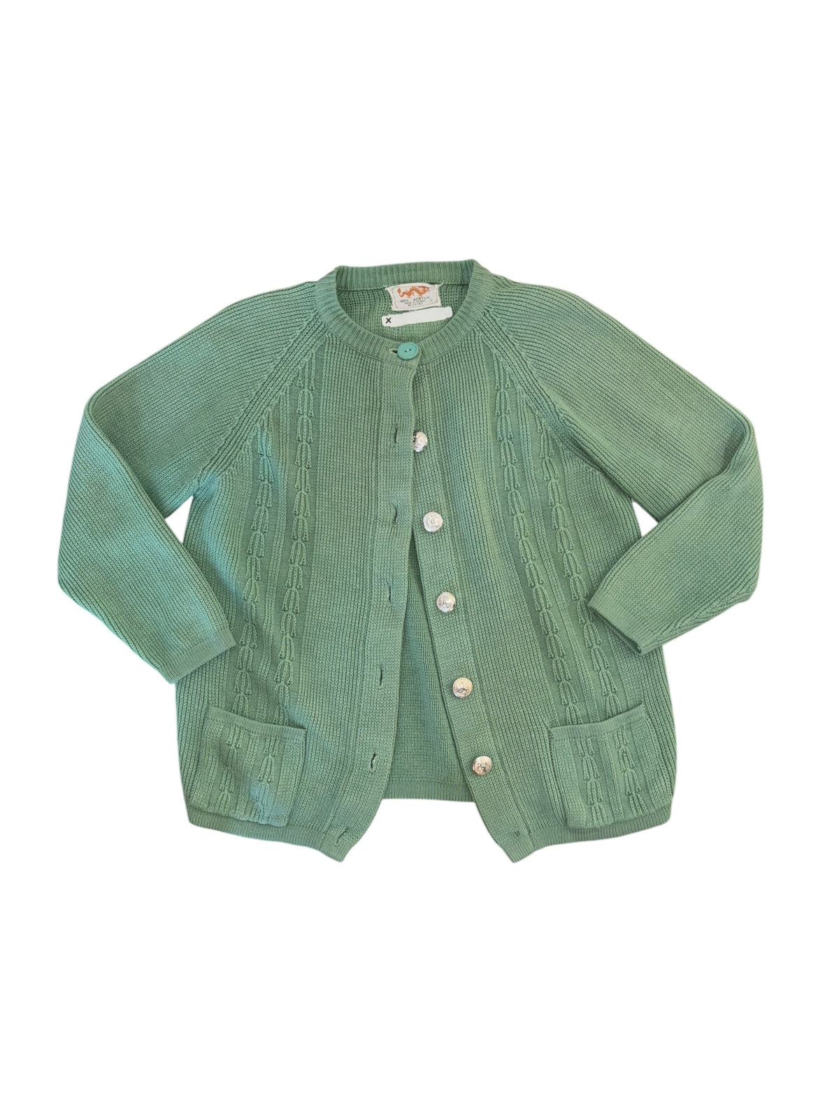 green dragon vtg button cardigan