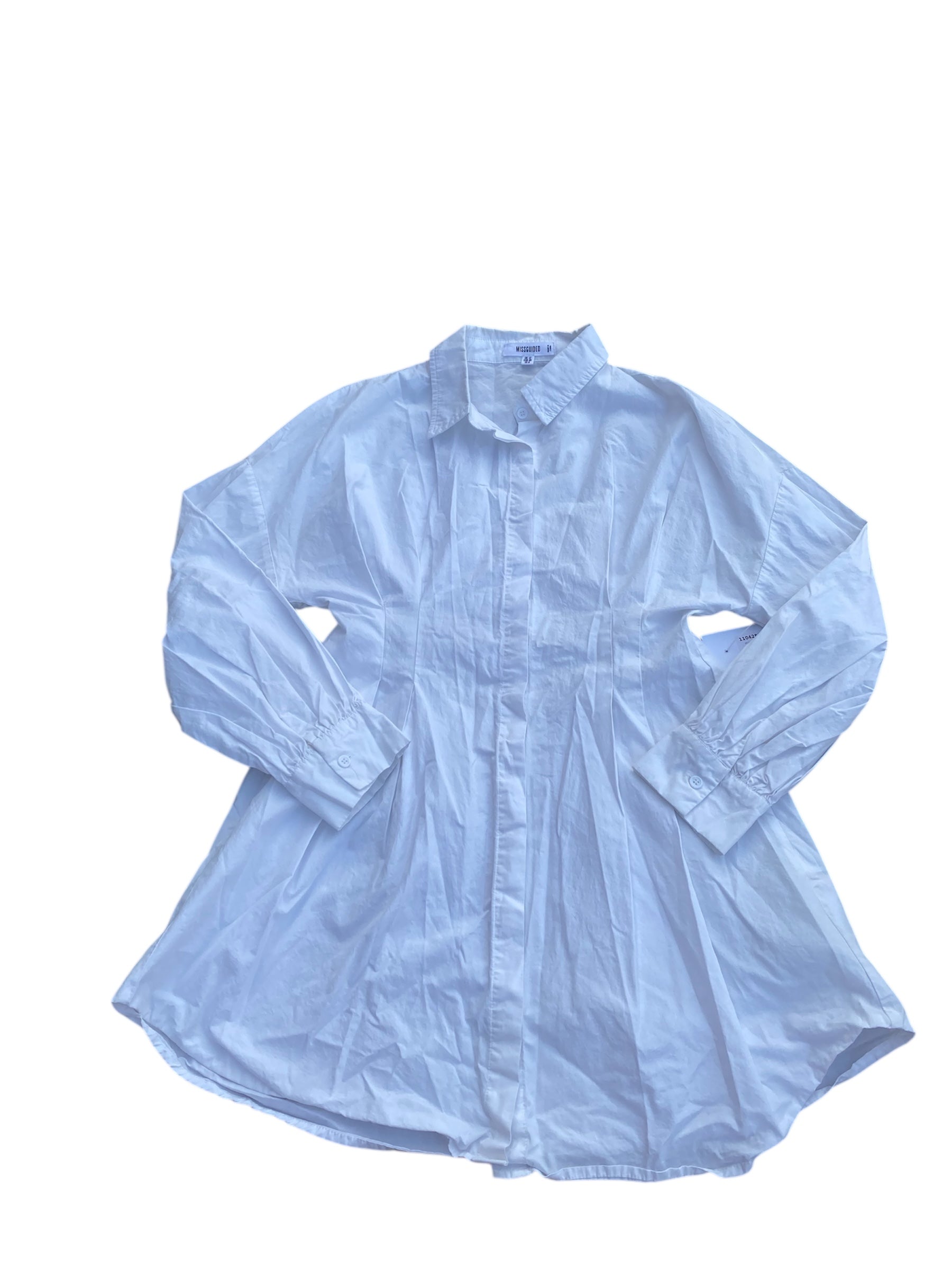 White missguided Button down dress, 8