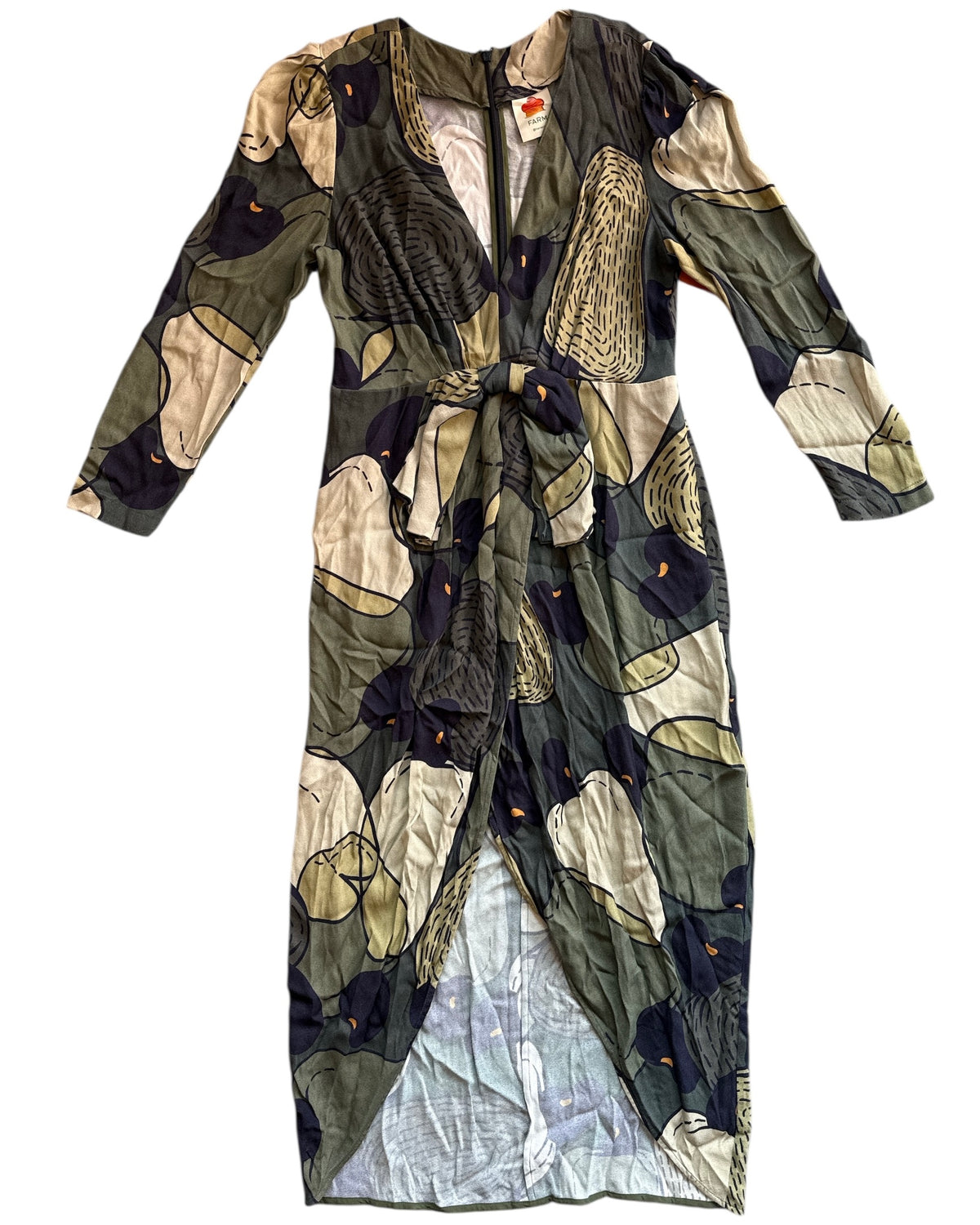 green farm rio ls patterned bow dress, l