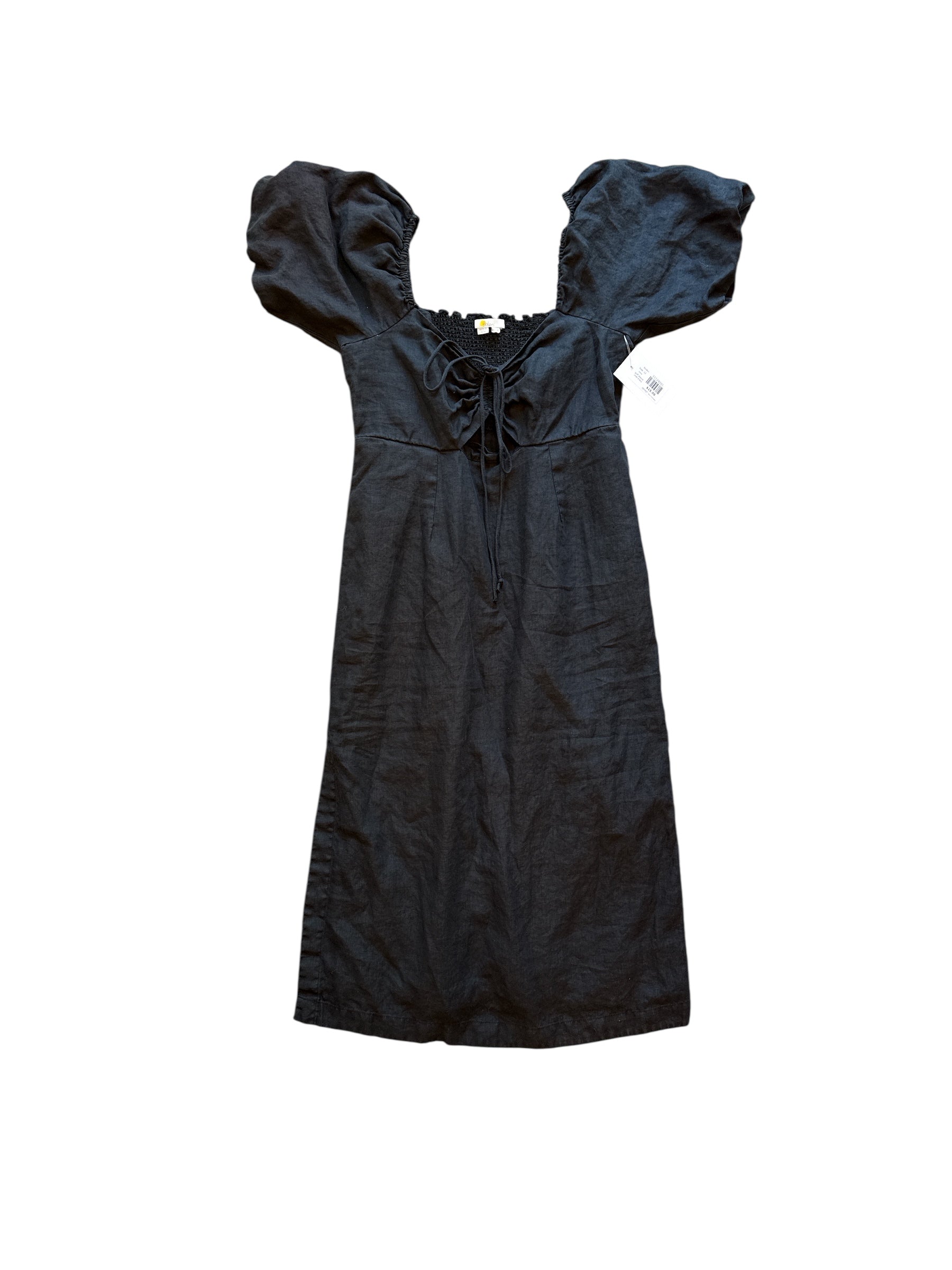 black boden puff sleeve midi dress, 12