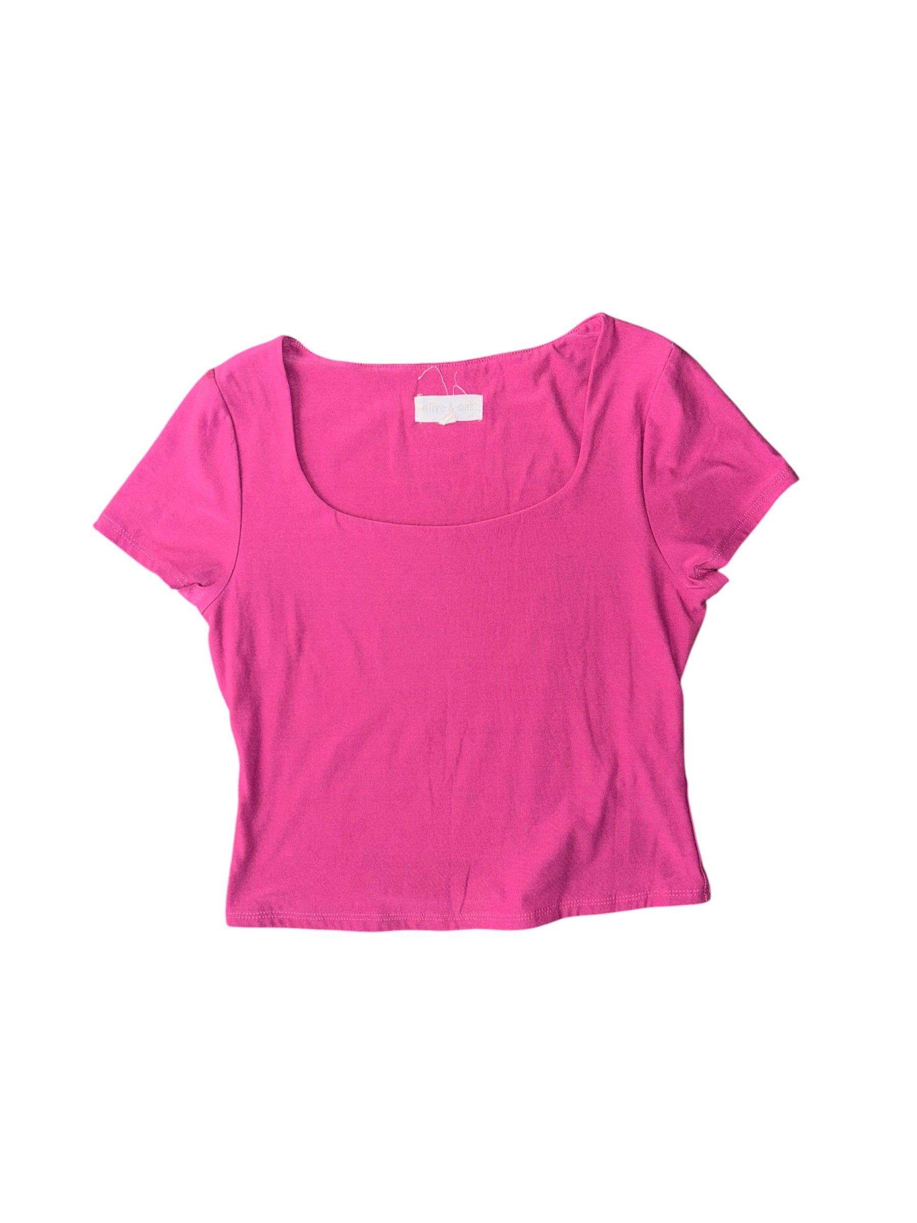 magenta oliva & oak scoop neck tee, L