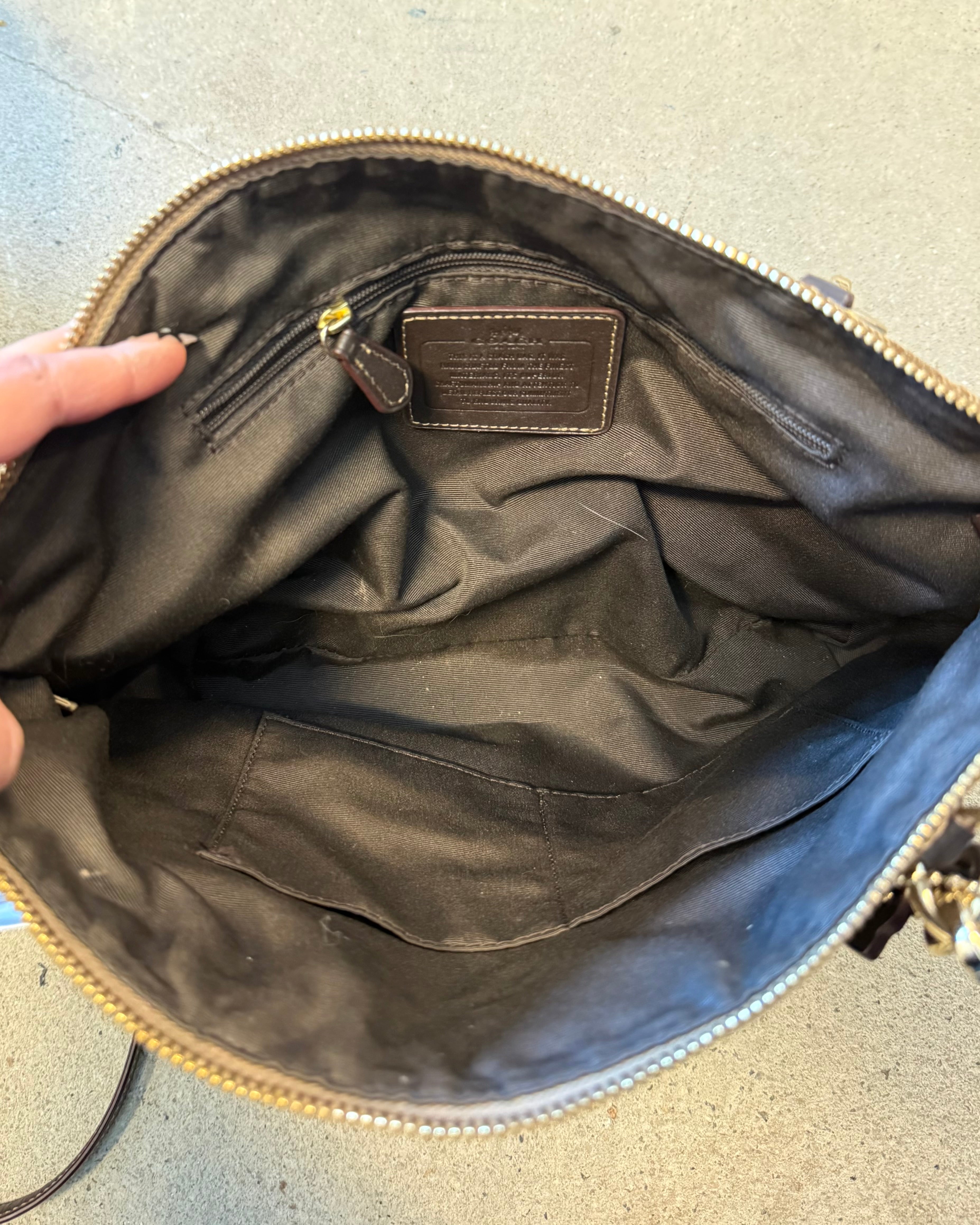 brown coach monogram purse