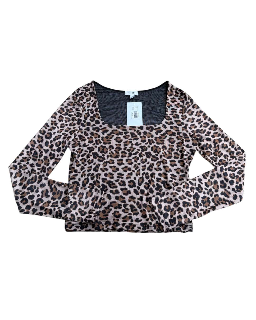 Brown black Faded rose Cheetah mesh ls, L