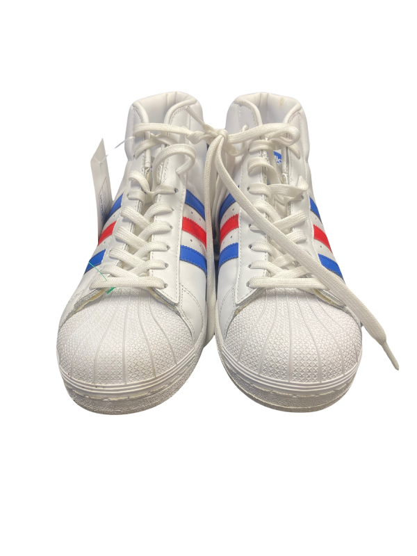 white red blue Adidas Pro Model tricolor high tops, 8.5 mens