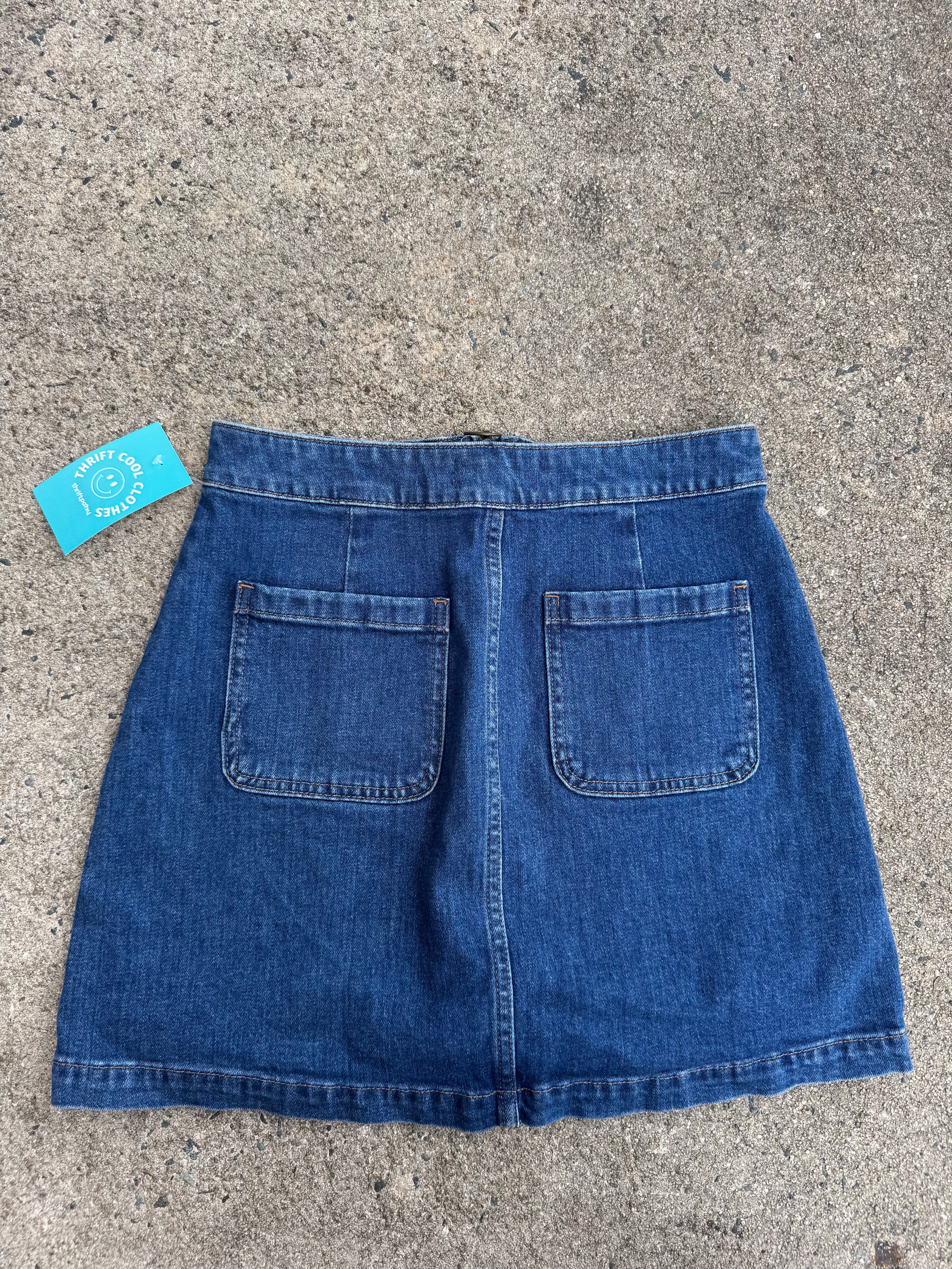 Blue Madewell Denim zip mini skirt, 26