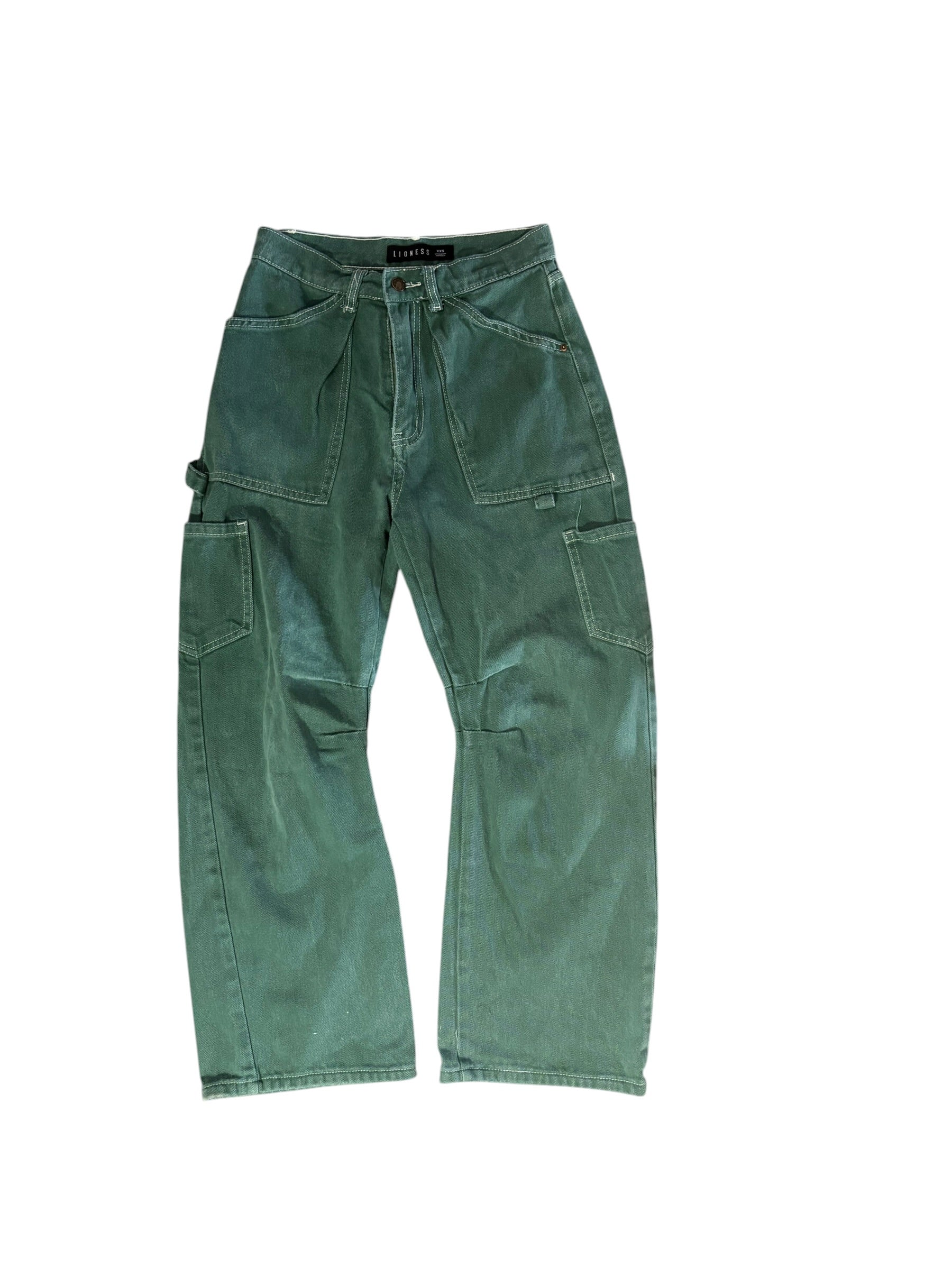 teal lioness baggy cargos, xxs