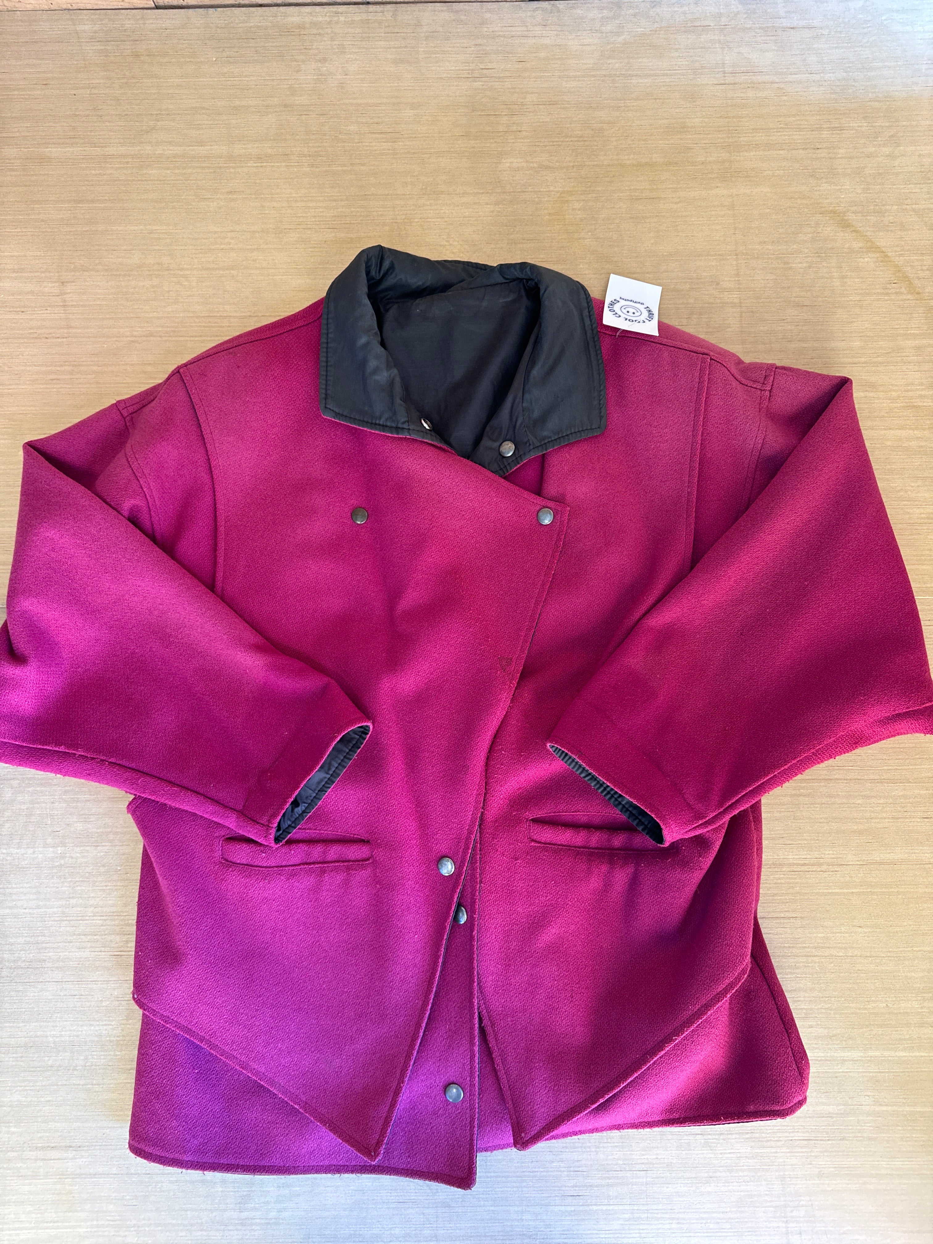pink vtg wool jacket, L