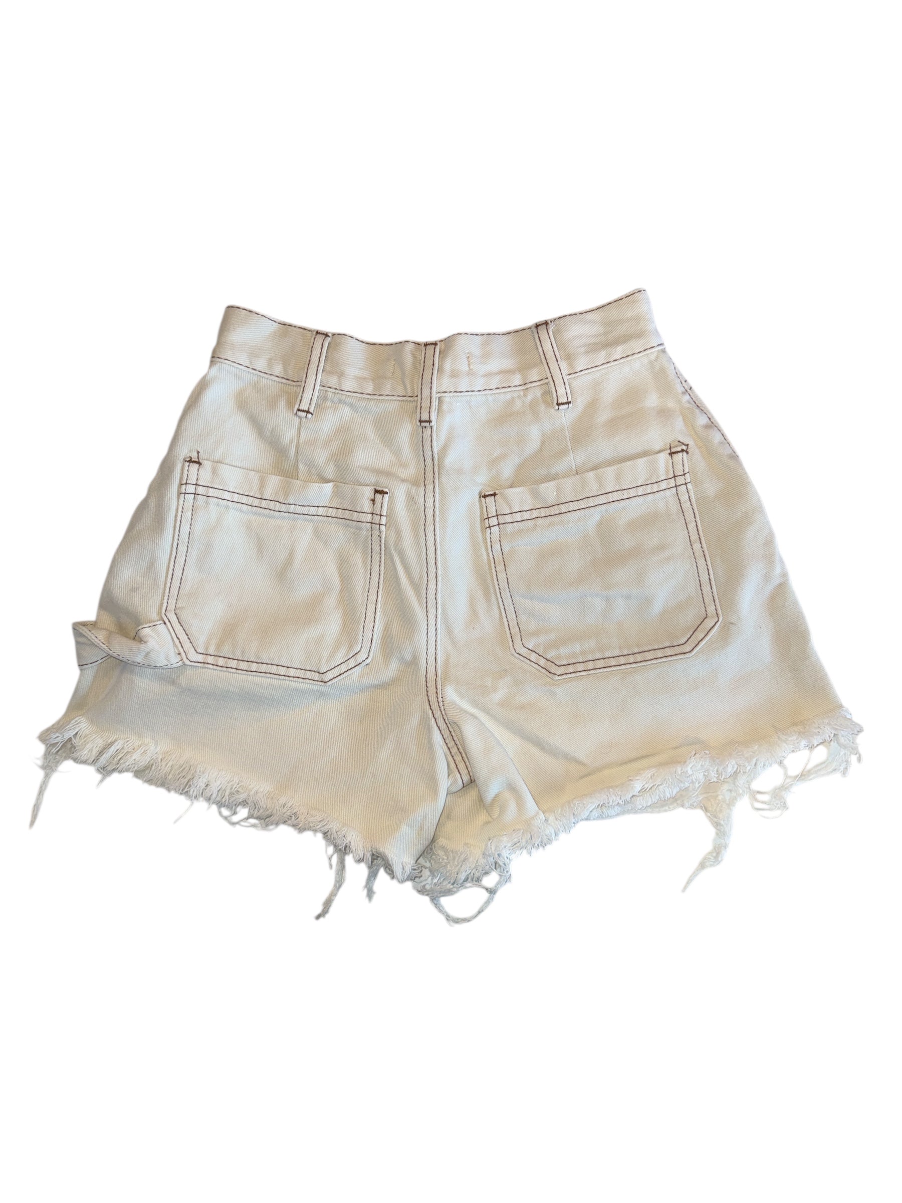 white pacsun denim cutoff shorts, 24