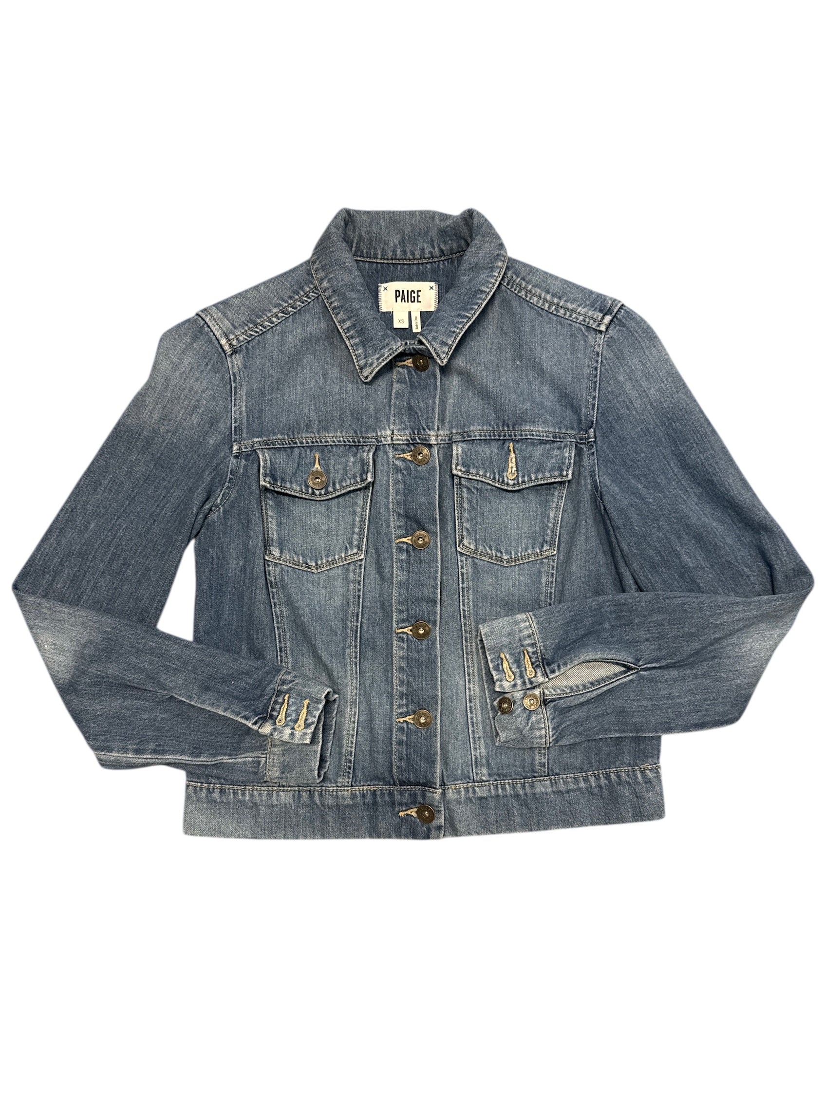 blue paige jean jacket, xs