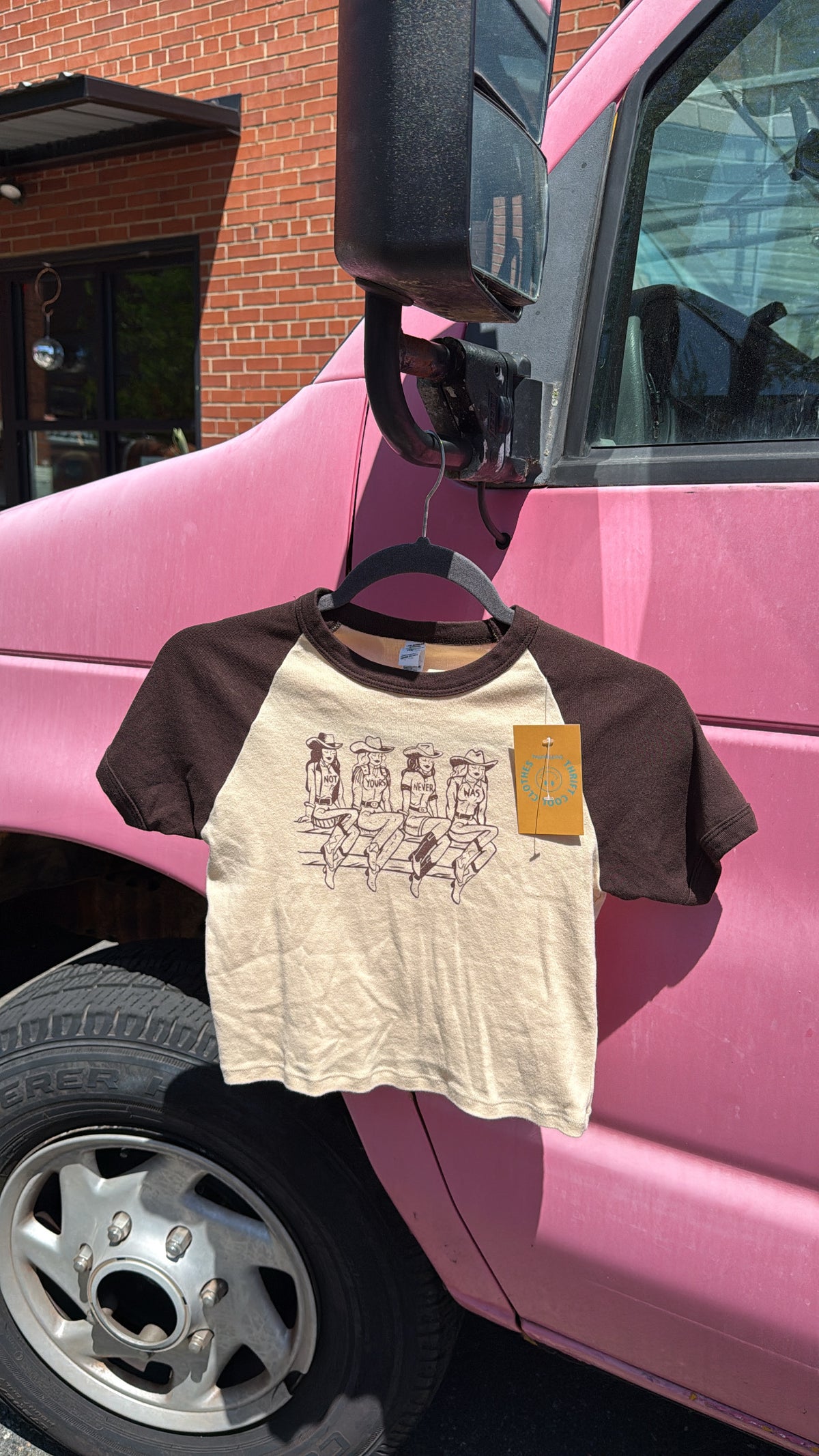 brown los angeles apparel not yours b aby tee, m