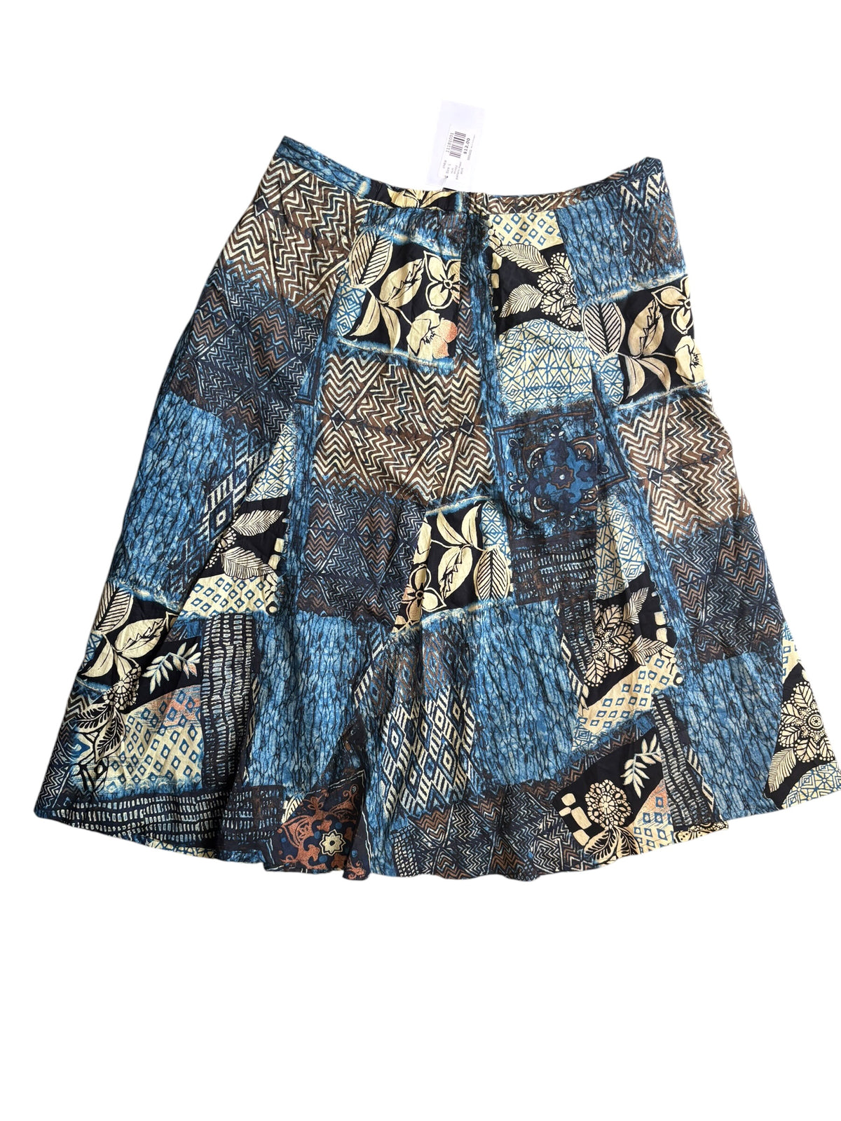 multi chico mixed pattern maxi skirt, L