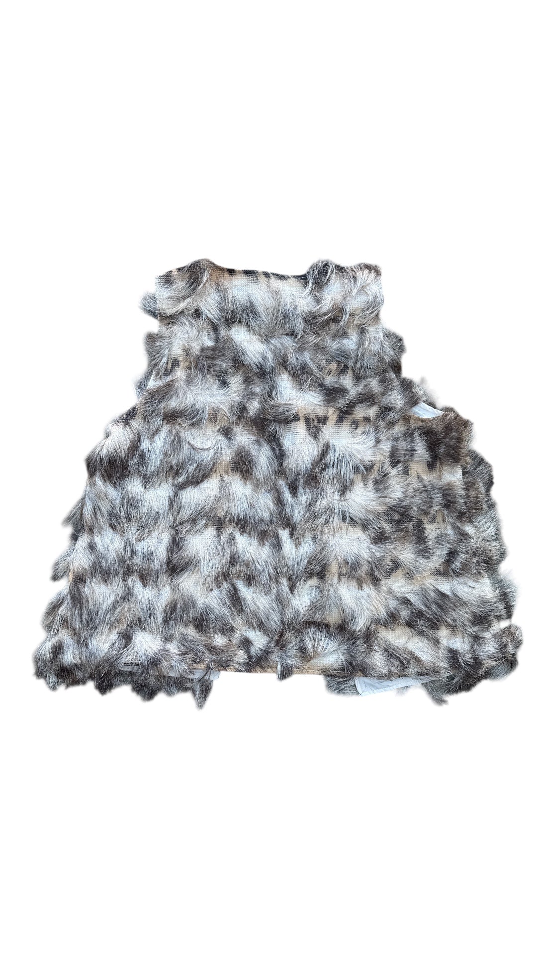 beige multi Travelers collection printed fringe vest, 2