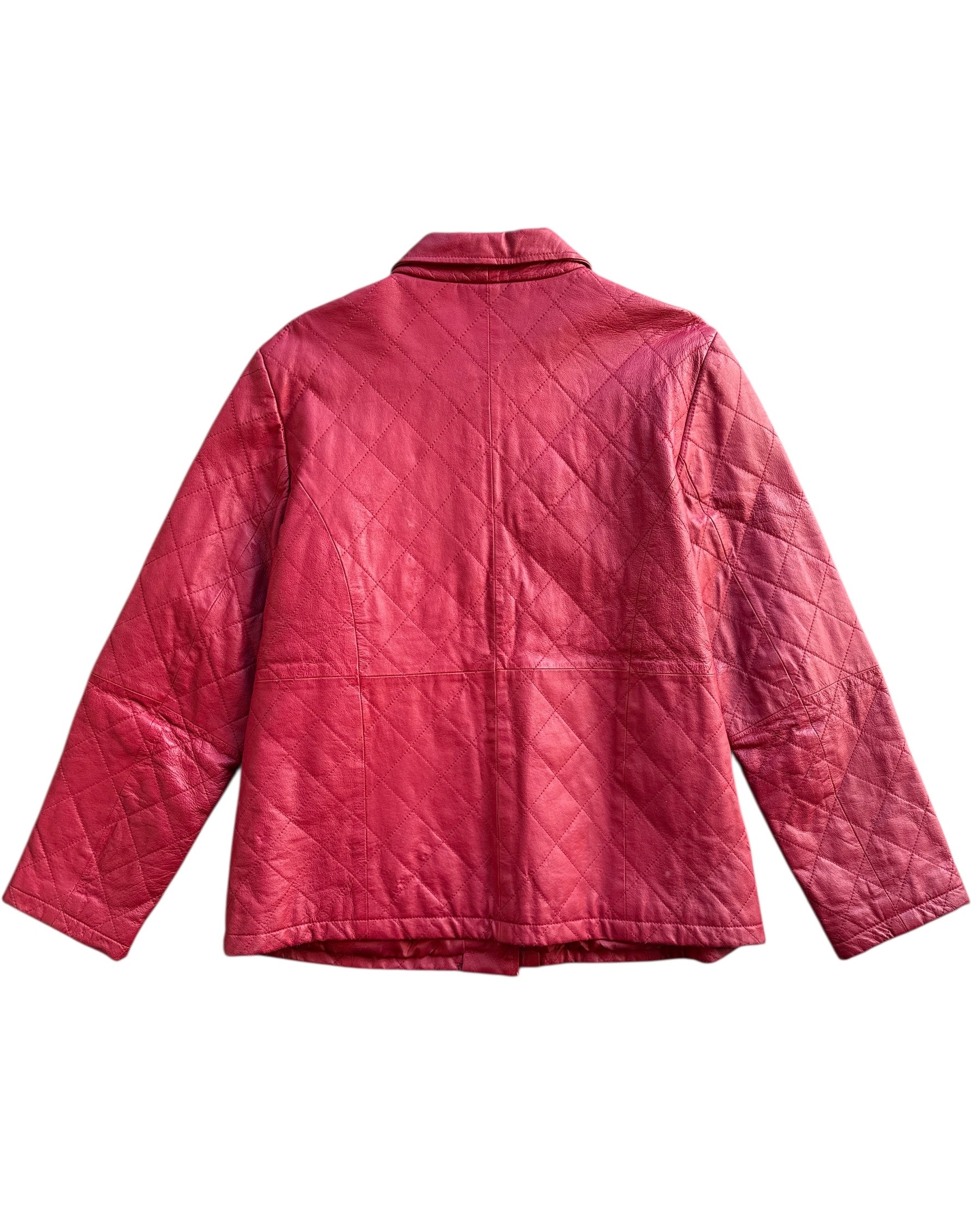 red dialogue Quilted leather jacket, m
