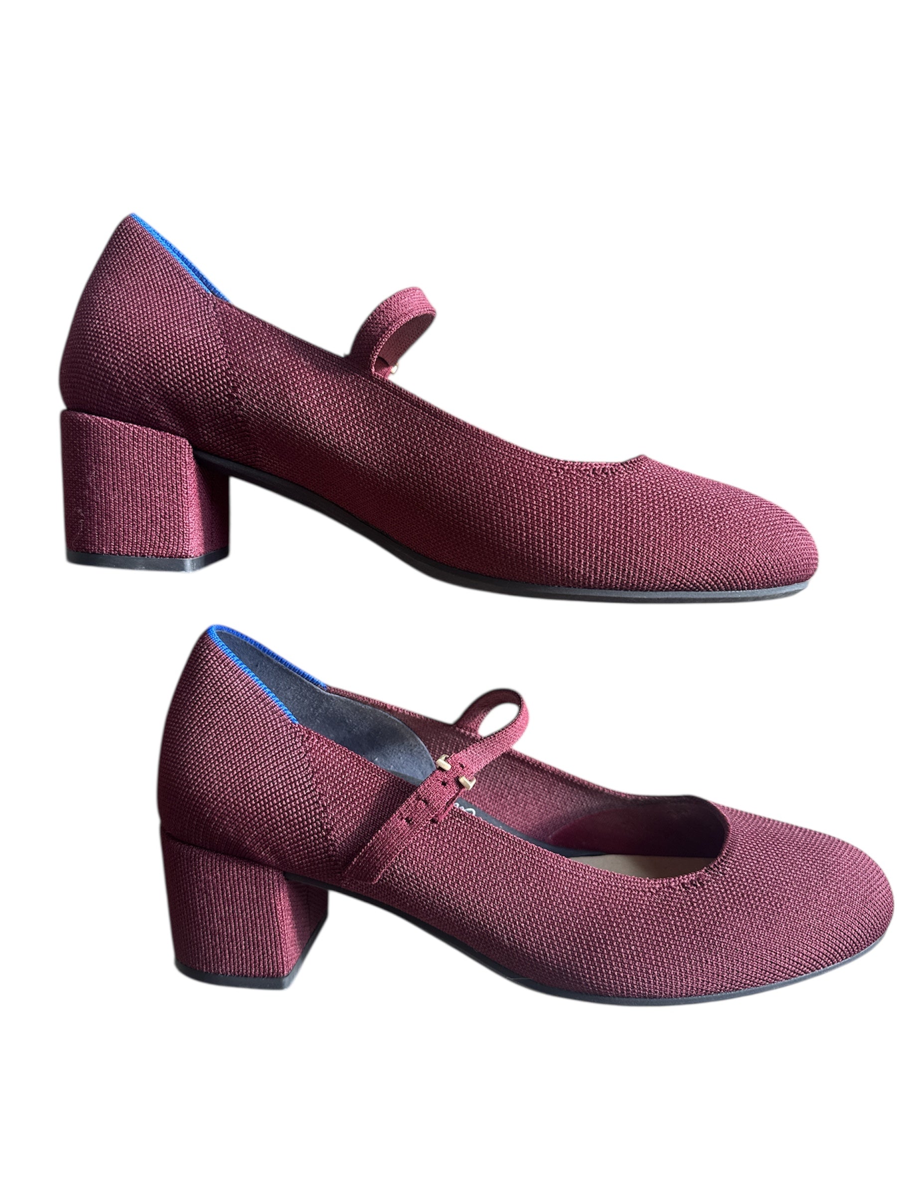 maroon rothys knit kitten heels, 10.5
