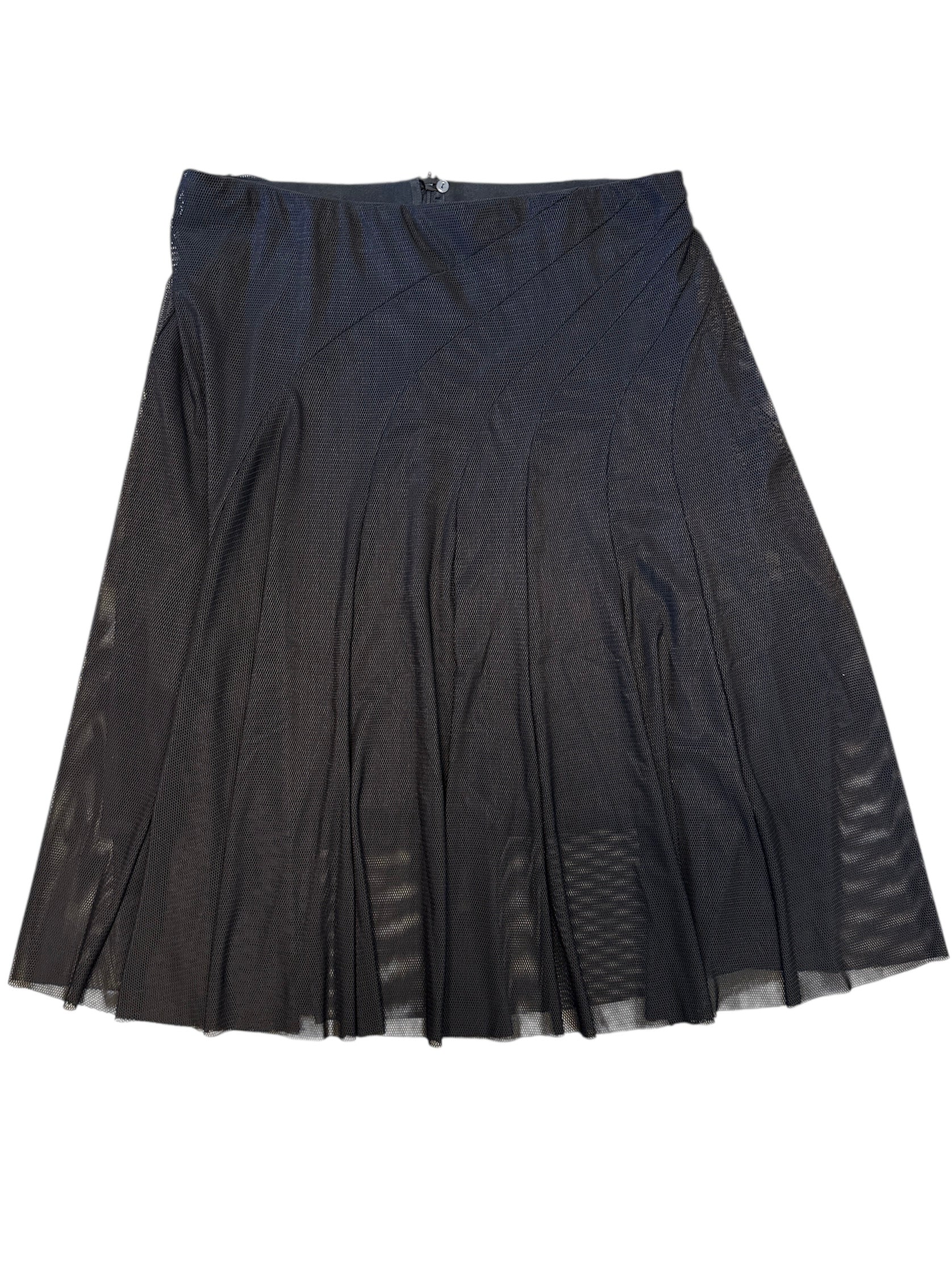 black akris nwt jersey/fishnet skirt, 14