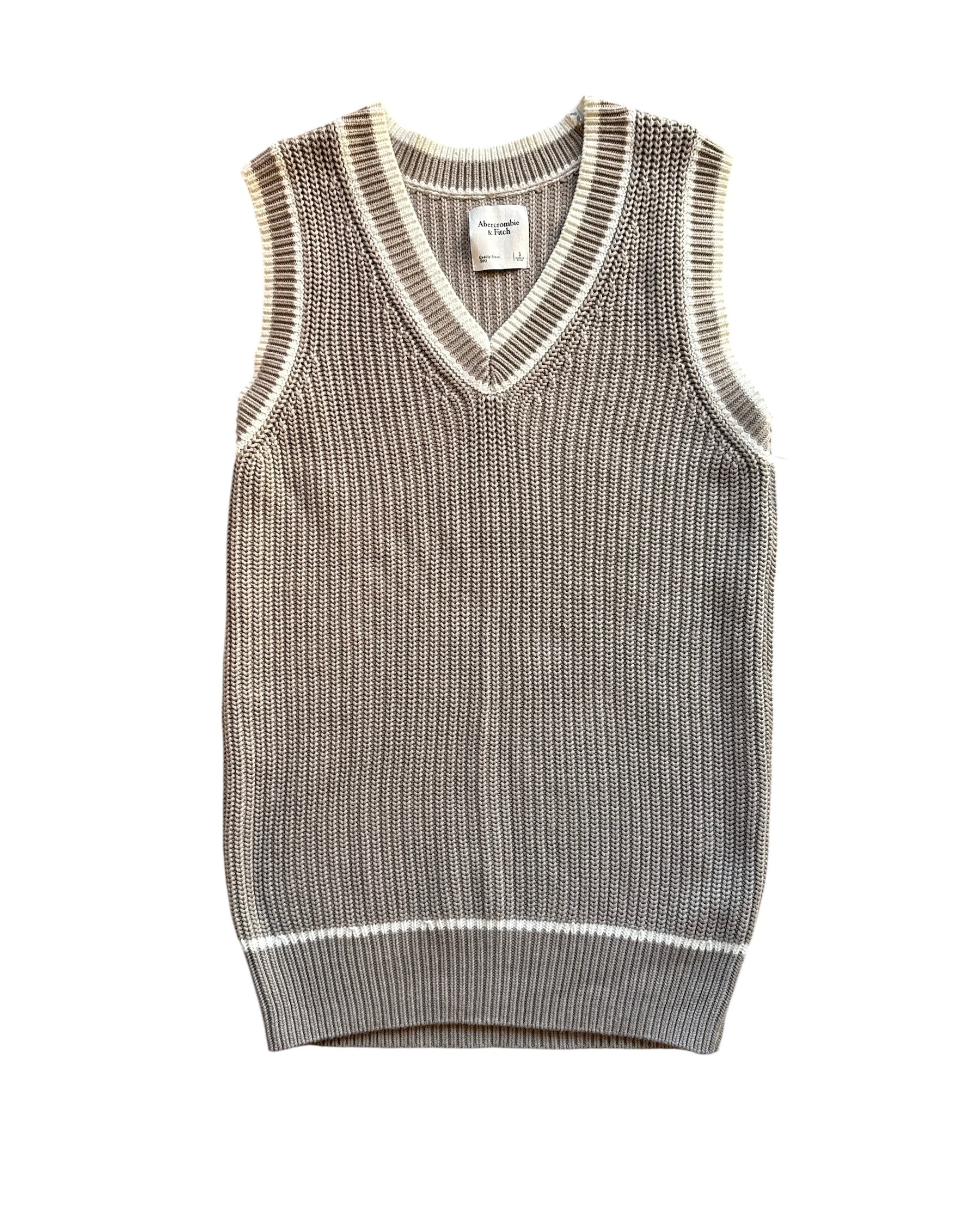 brown cream abercrombie & fitch knit sweater dress, s