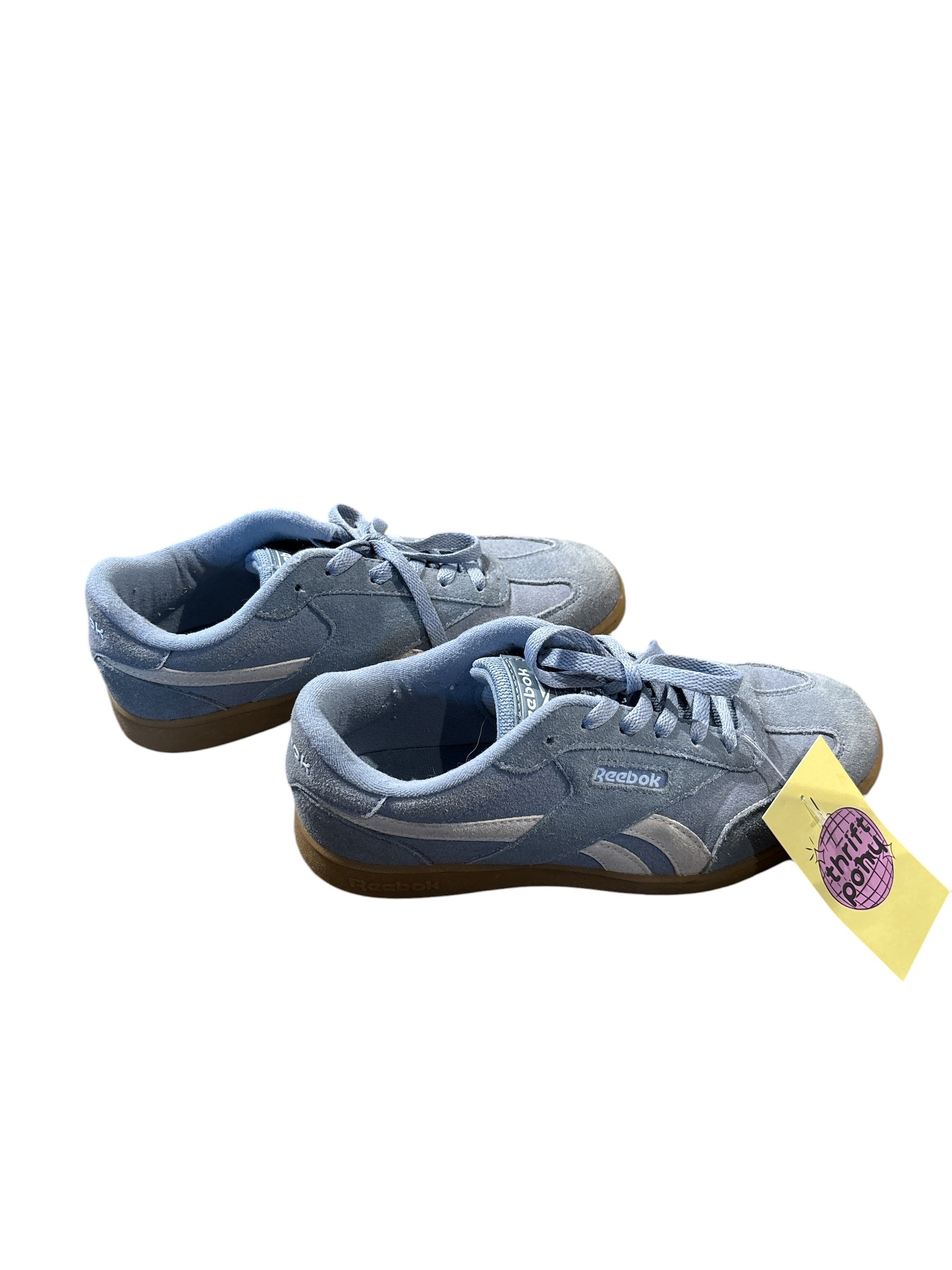 blue reebox low top sneakers, 7 1/2