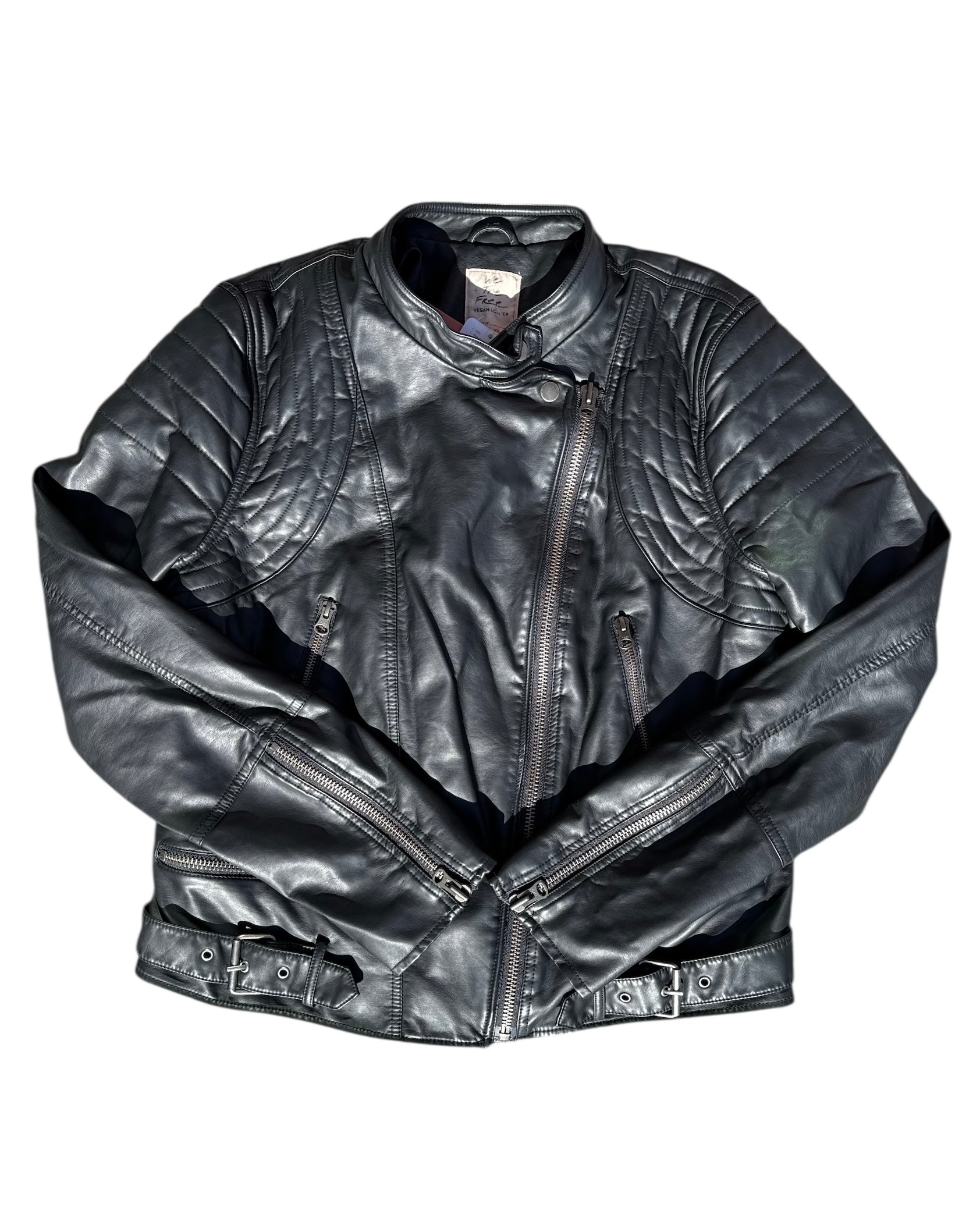 black we the free vegan leather jacket nwt, xl