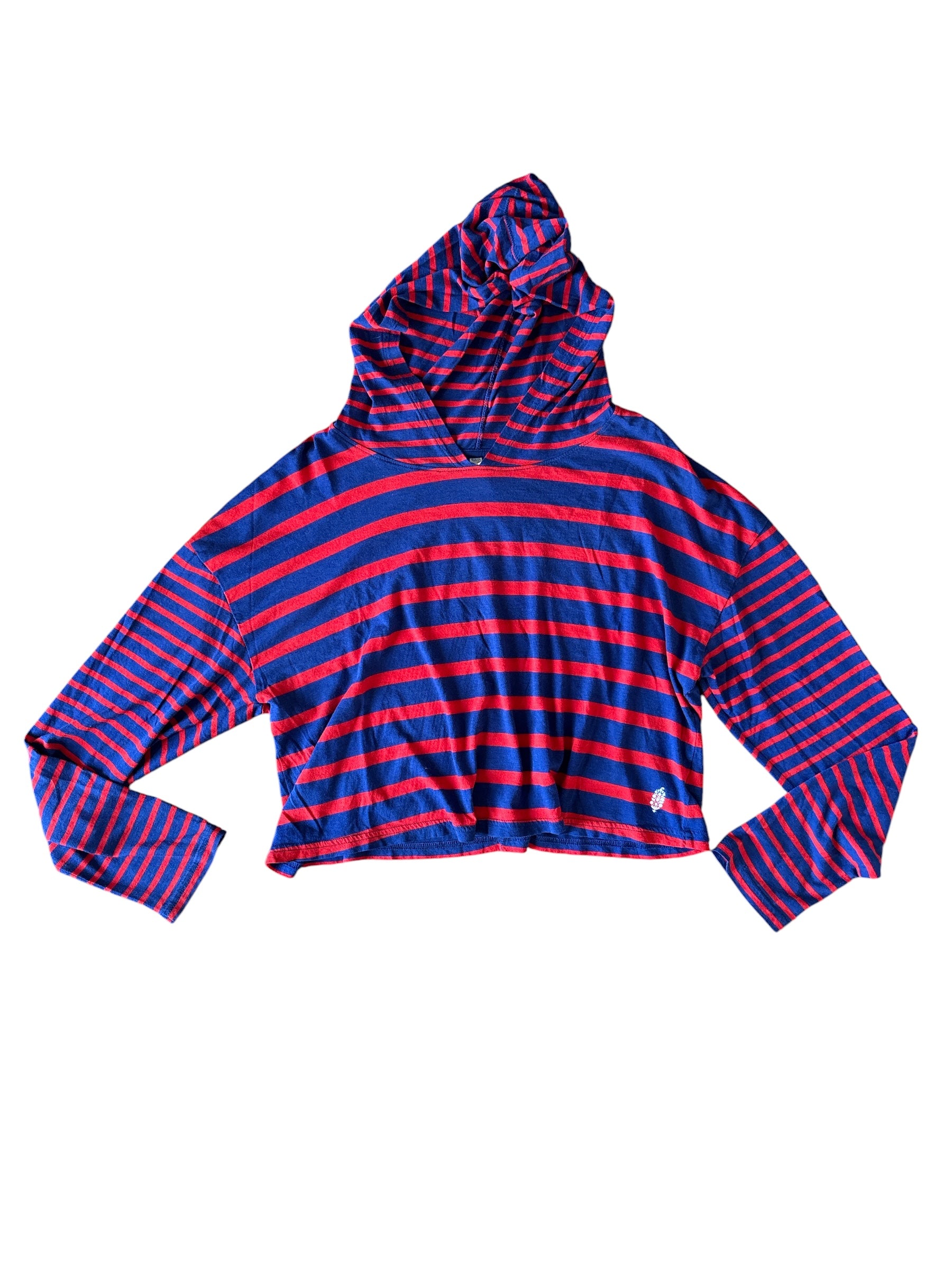 red blue fp movement striped hooded top, m