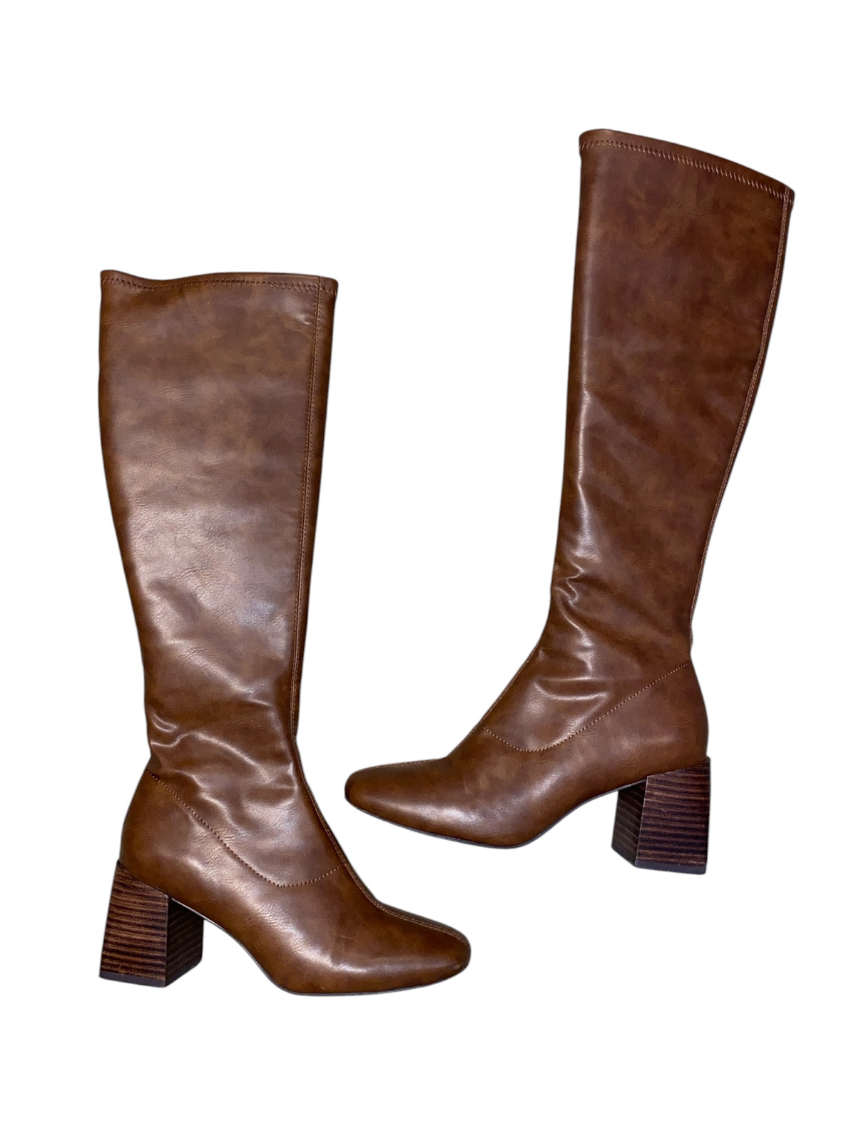 brown silent d tall heeled boots, 37 (fits like 6.5-7)