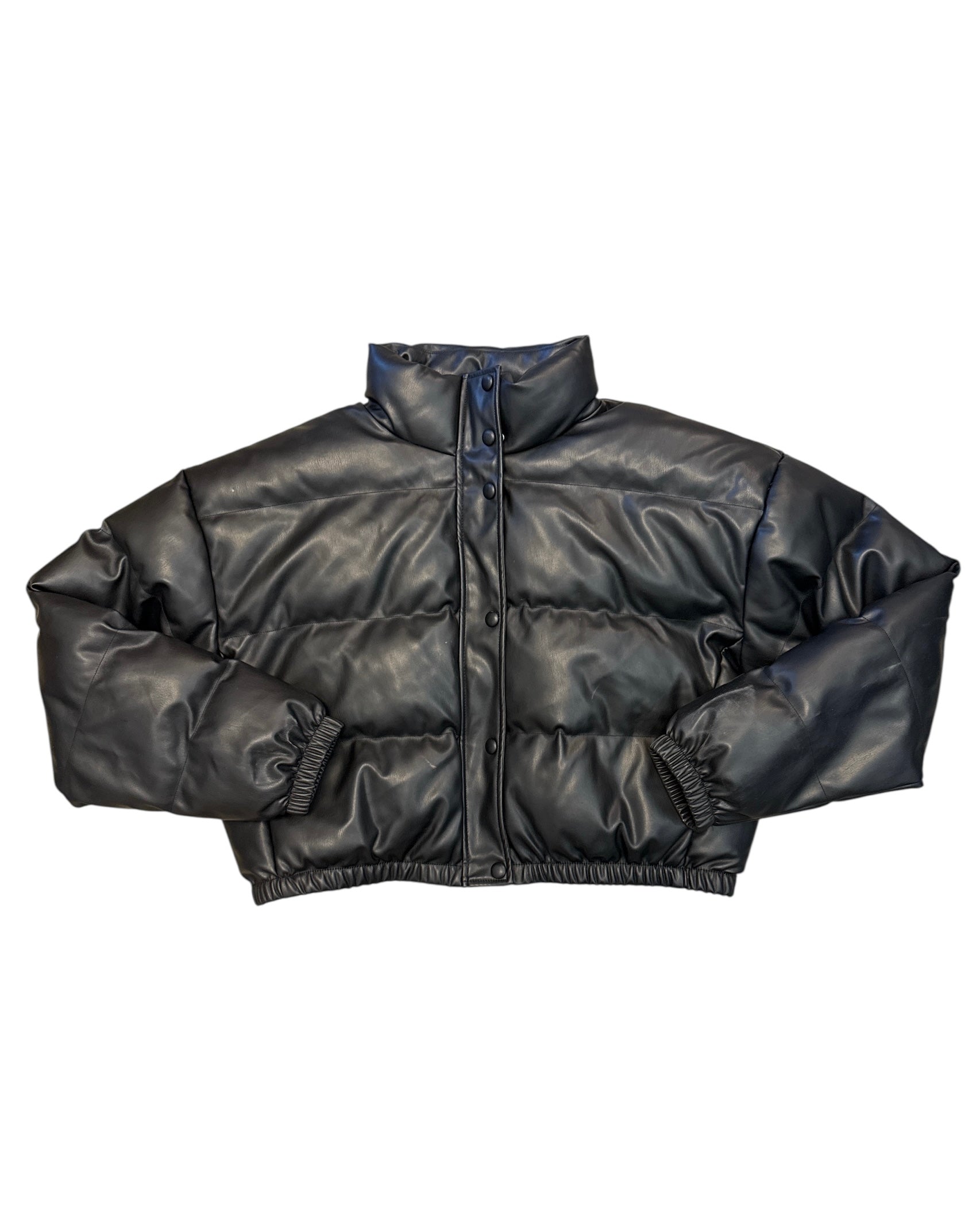 black yitty crop puffer jacket, xl