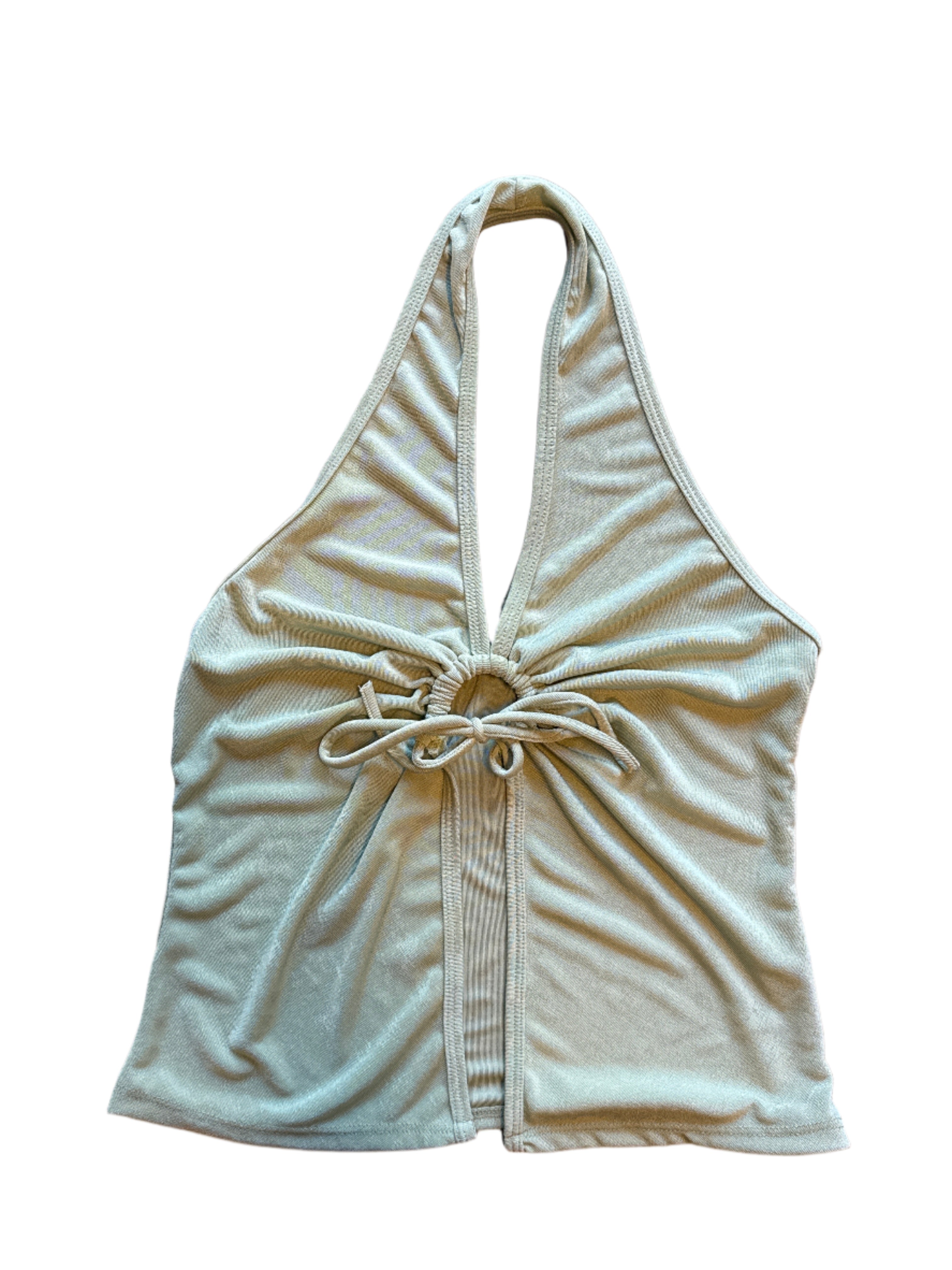 Green 21 saints Slinky halter top, M