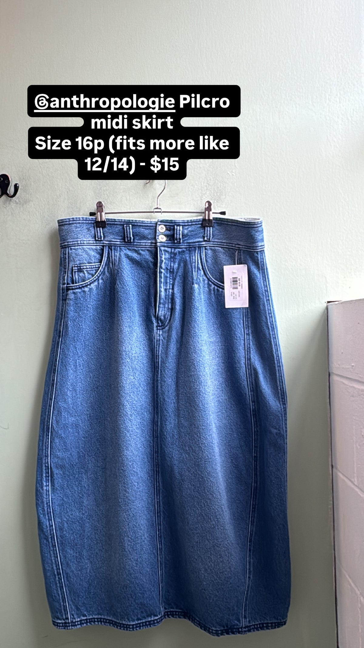 light denim pilcro midi skirt, 16P