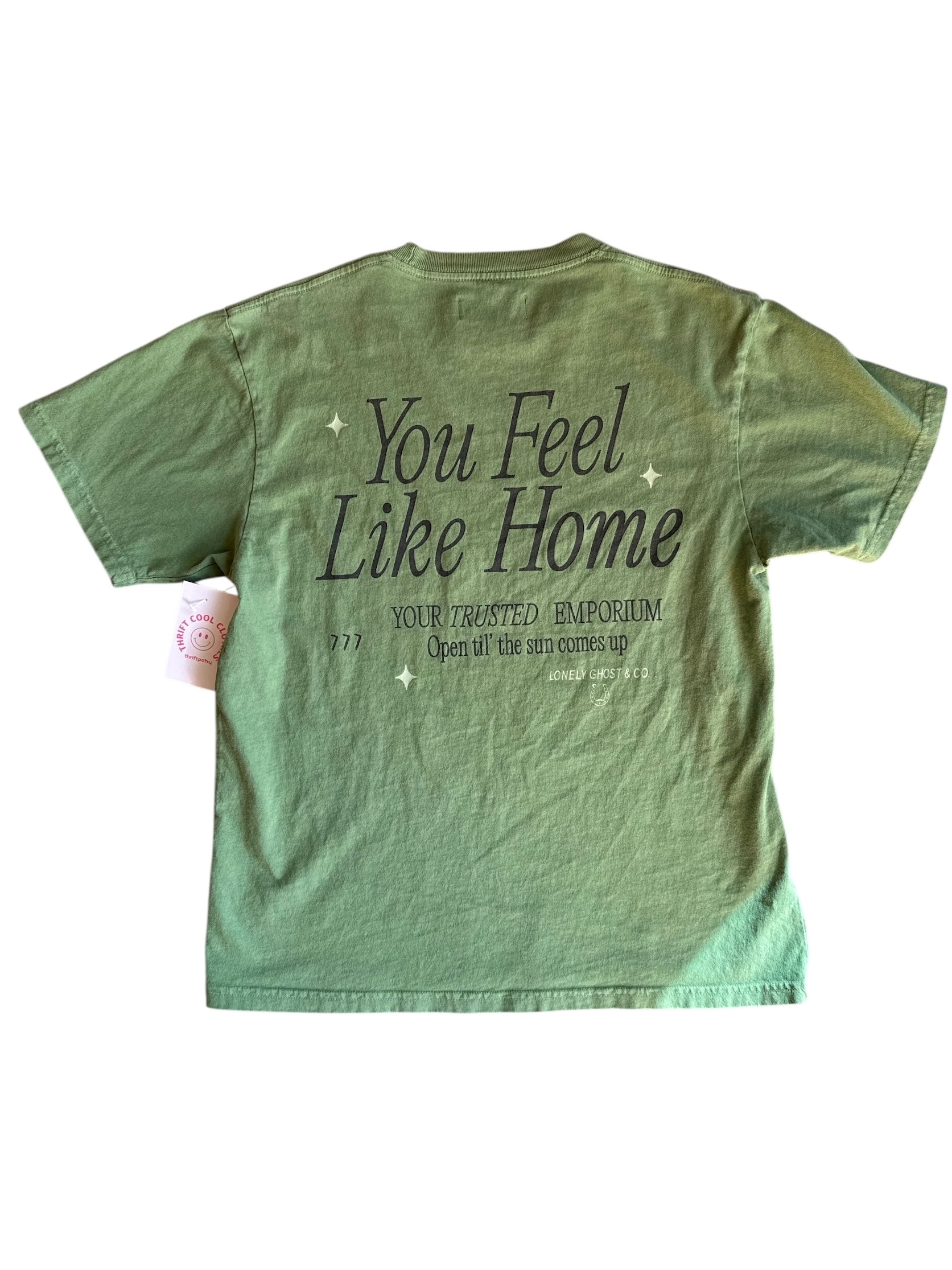 green lonely ghost with you i am home tee, L