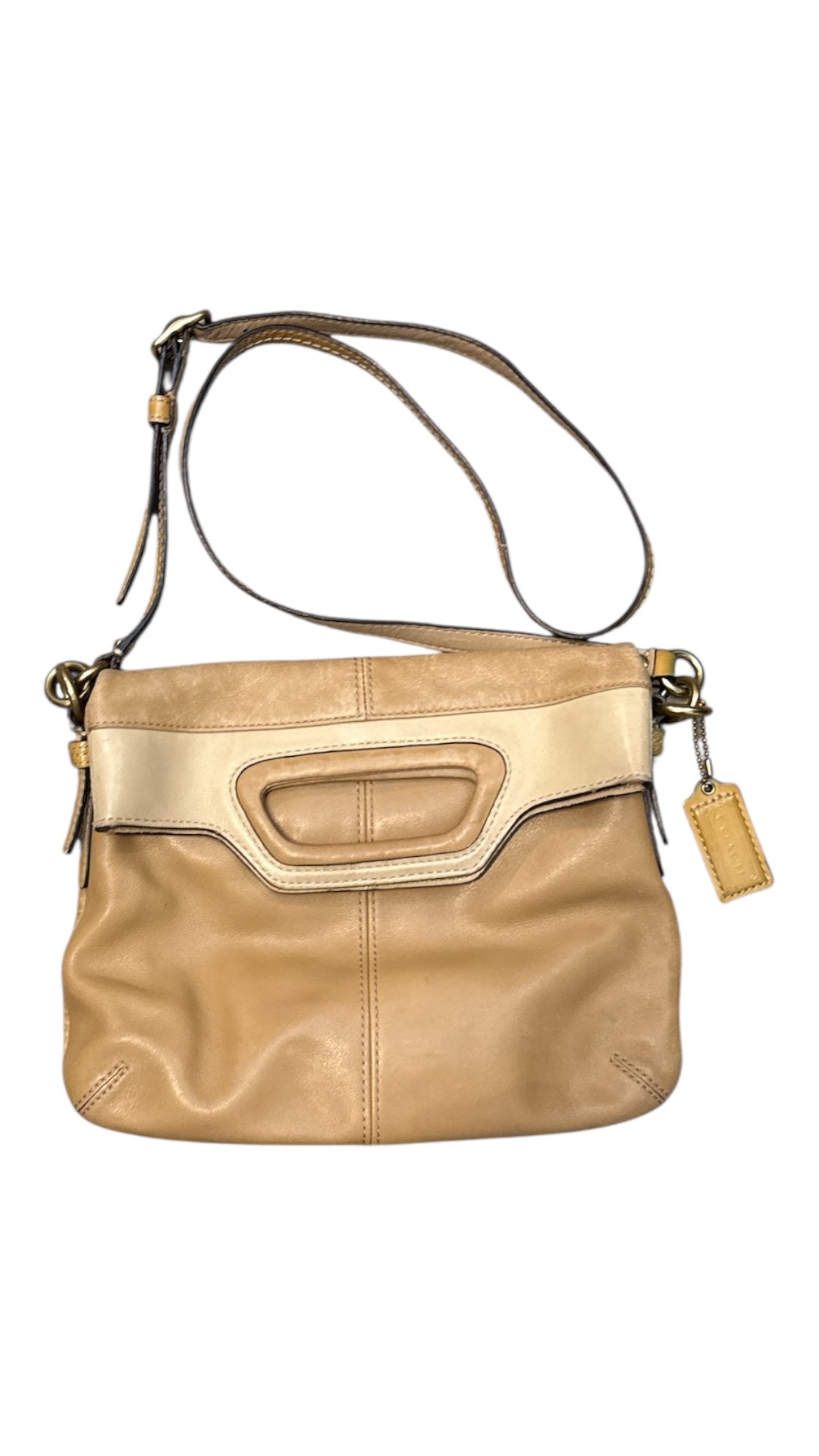 tan coach 2008 Bonnie Leather Foldover Tote