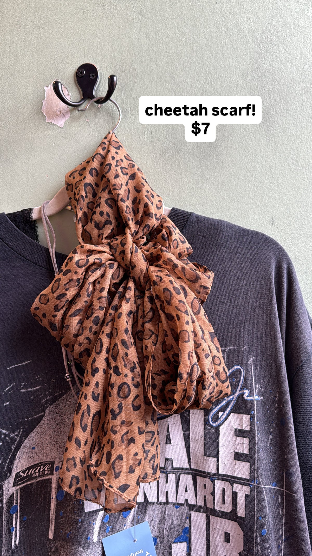 brown animal print scarf