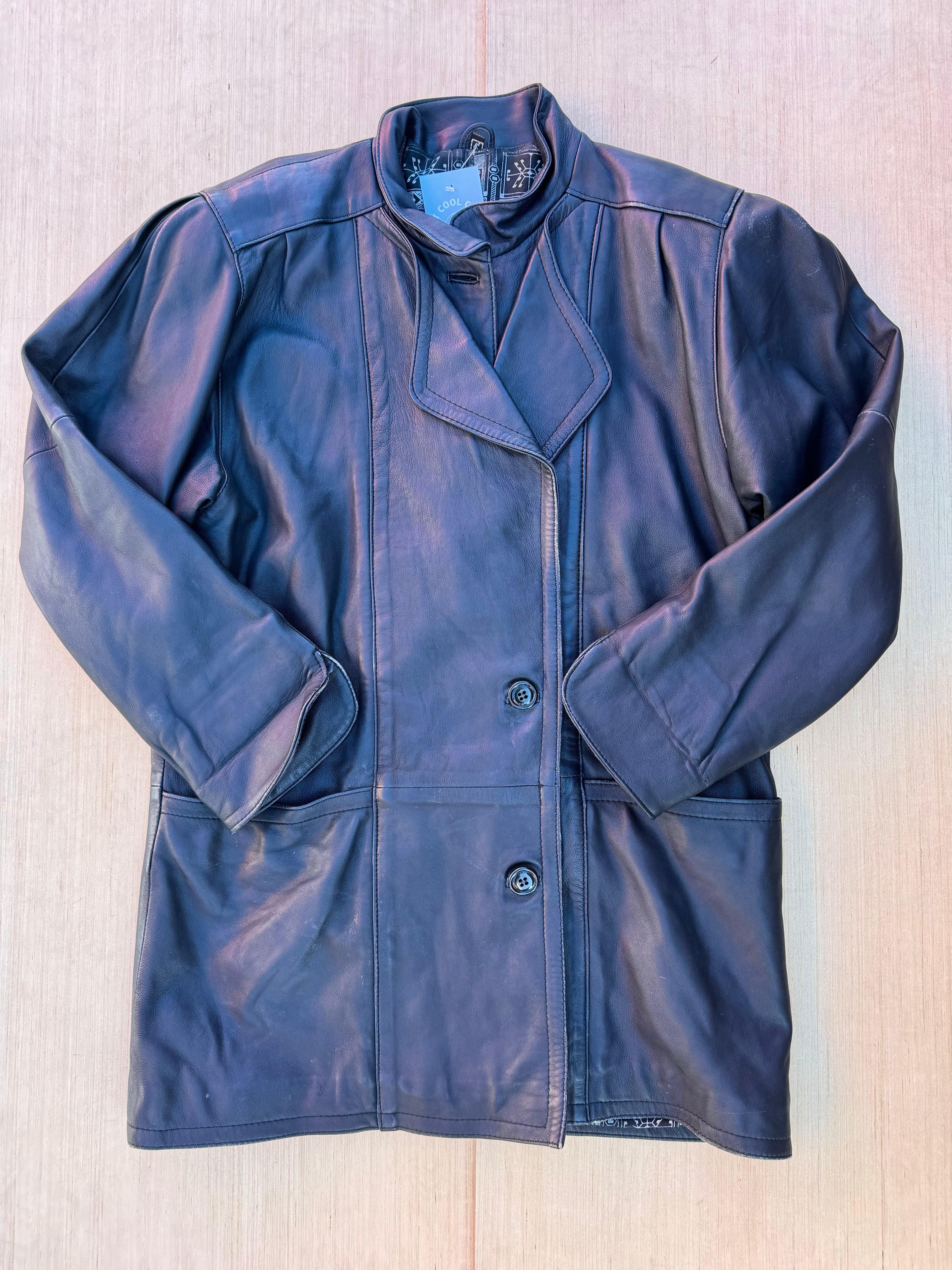 black leather jacket, s (fits like L)