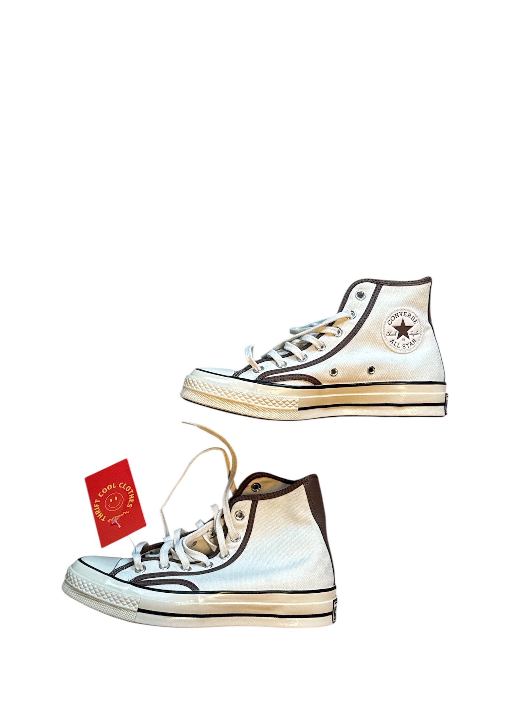 white brown converse high top sneakers, 8