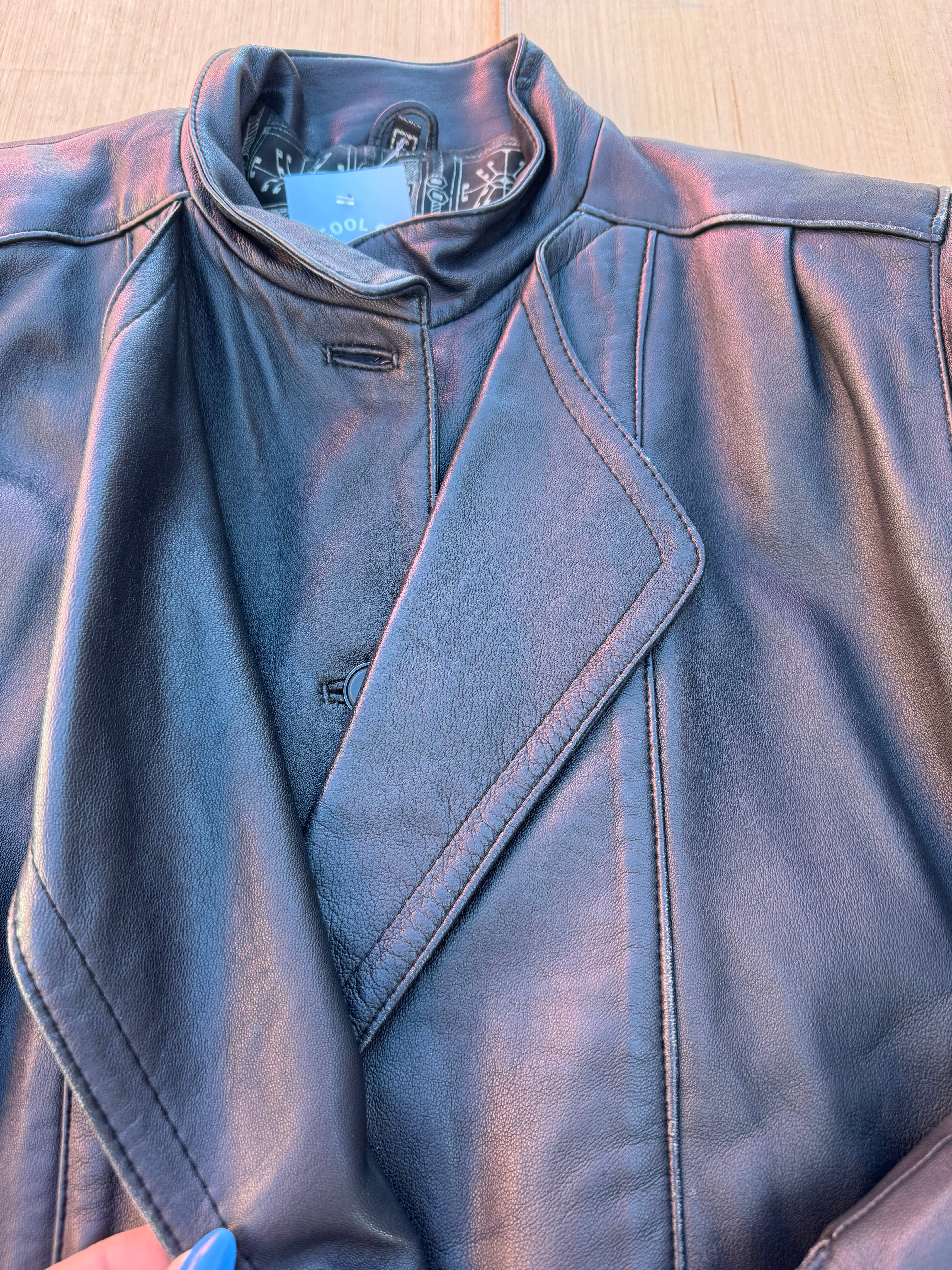black leather jacket, s (fits like L)