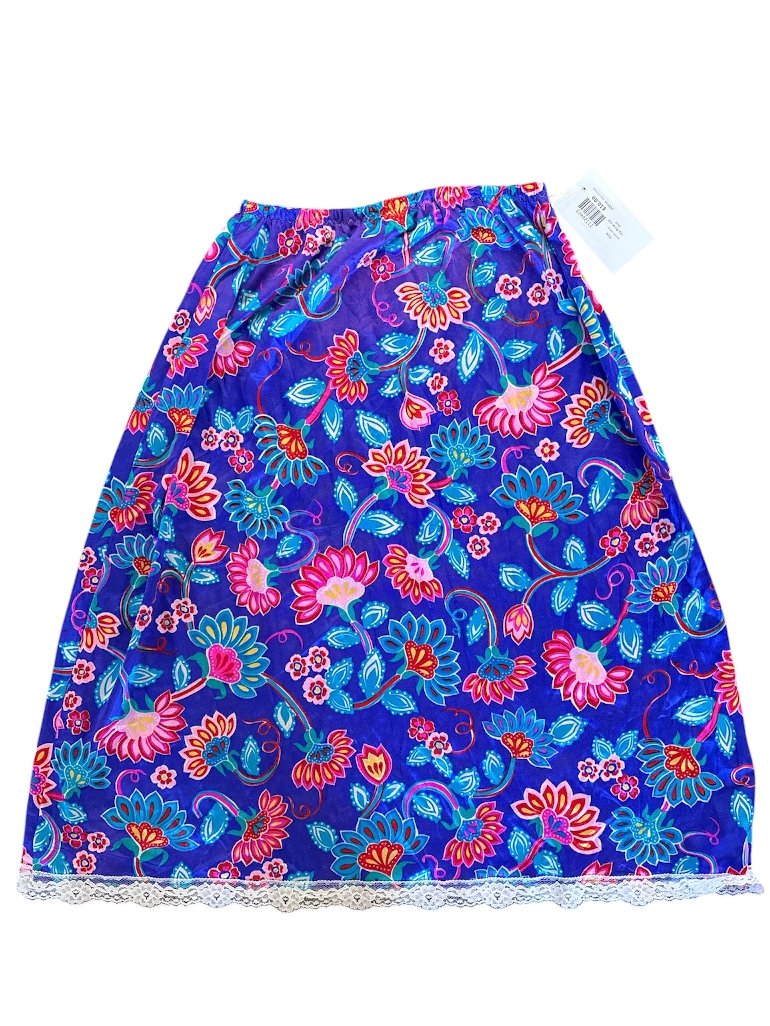 purple red pink vtg floral slip skirt s