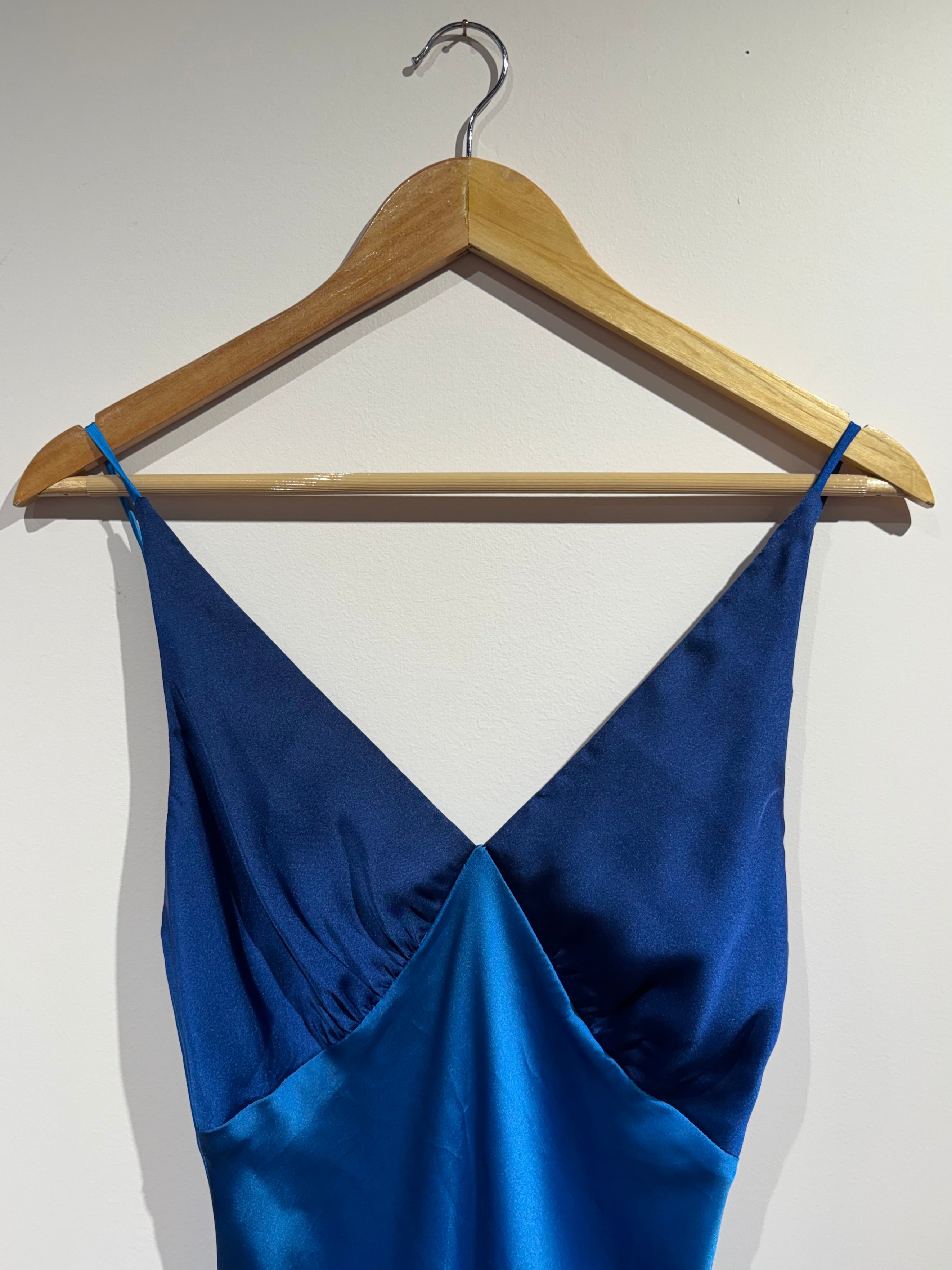 blue 12th tribe ombre slip maxi dress, small