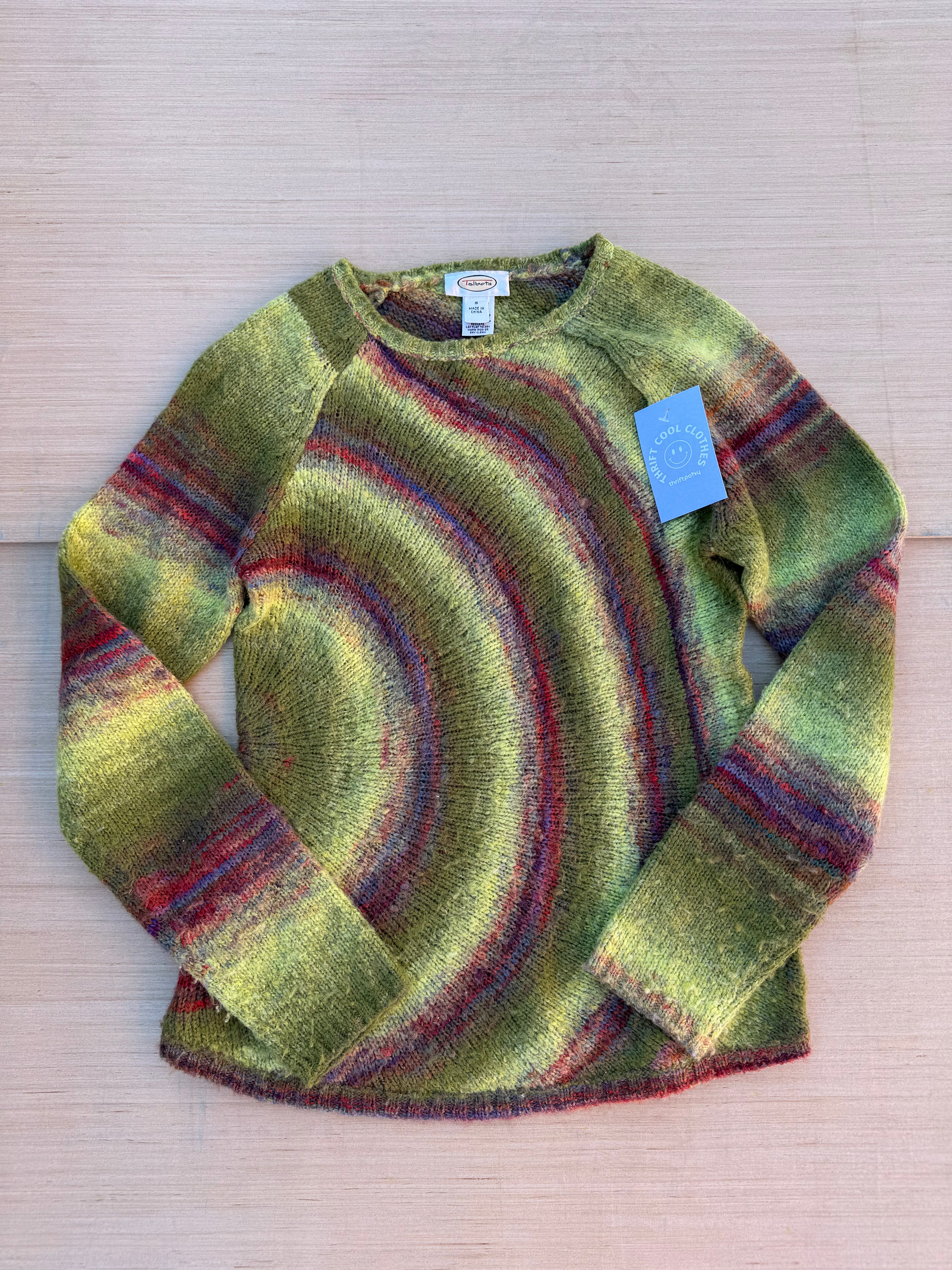multi talbots swirl sweater, s