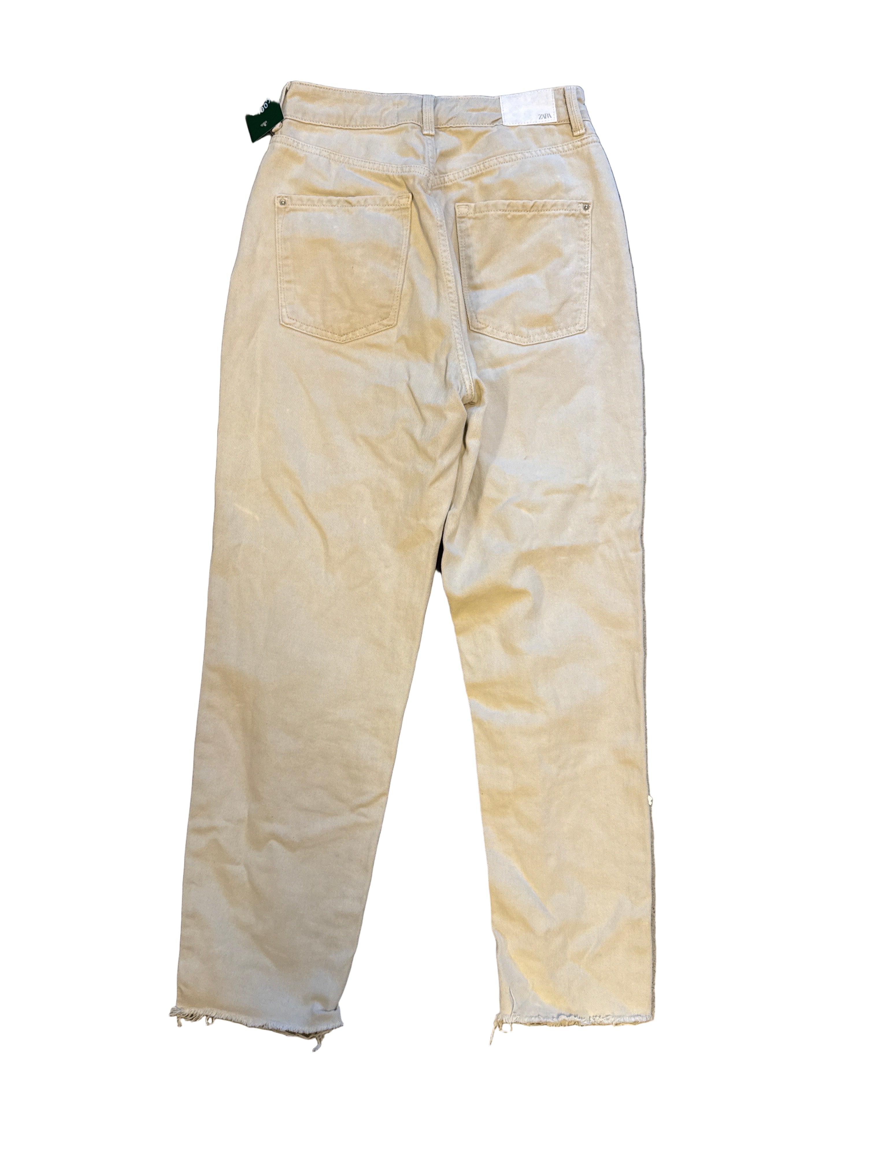 beige zara straight pant, 4