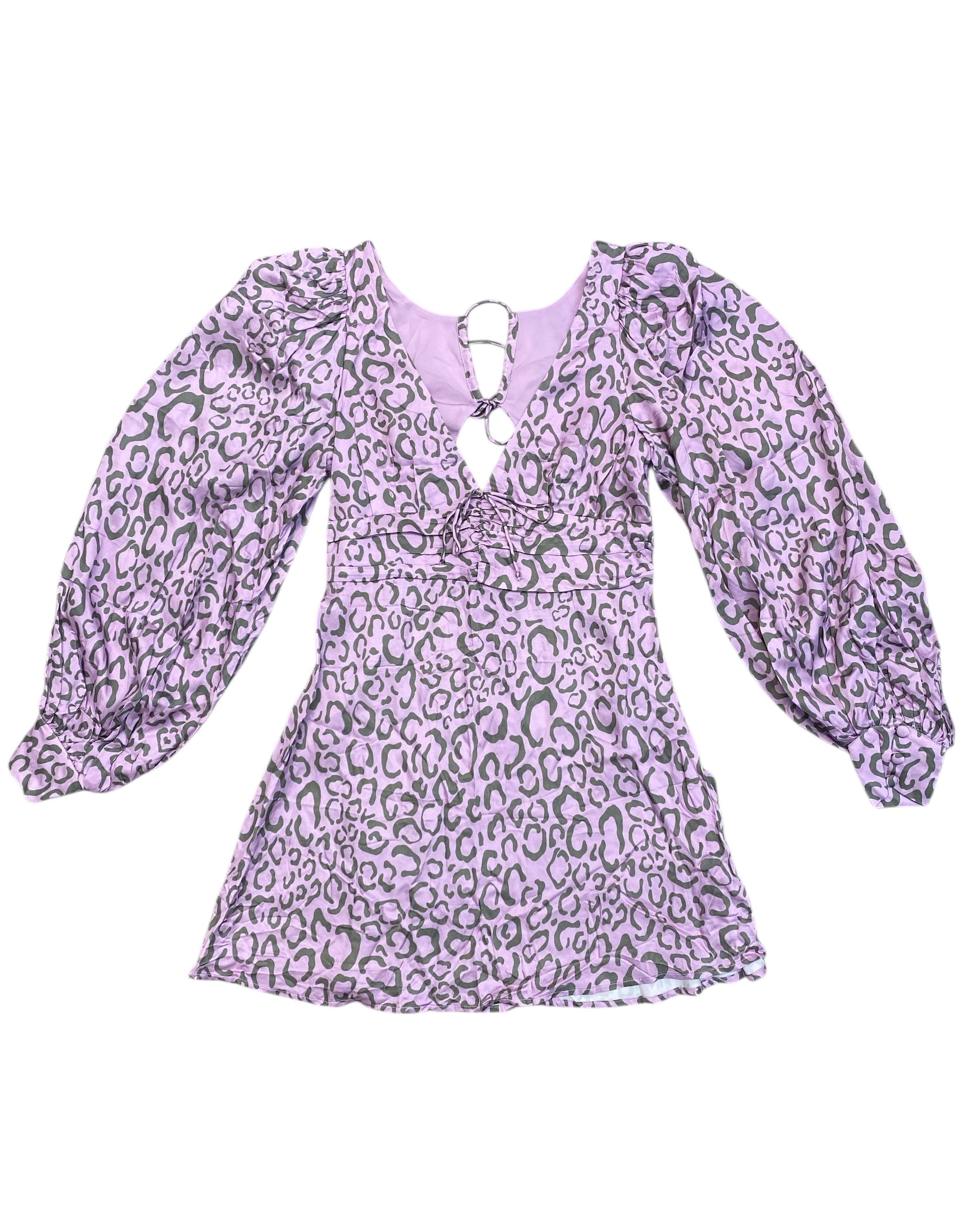 purple gray for love & lemons animal print bustier mini dress nwt, s