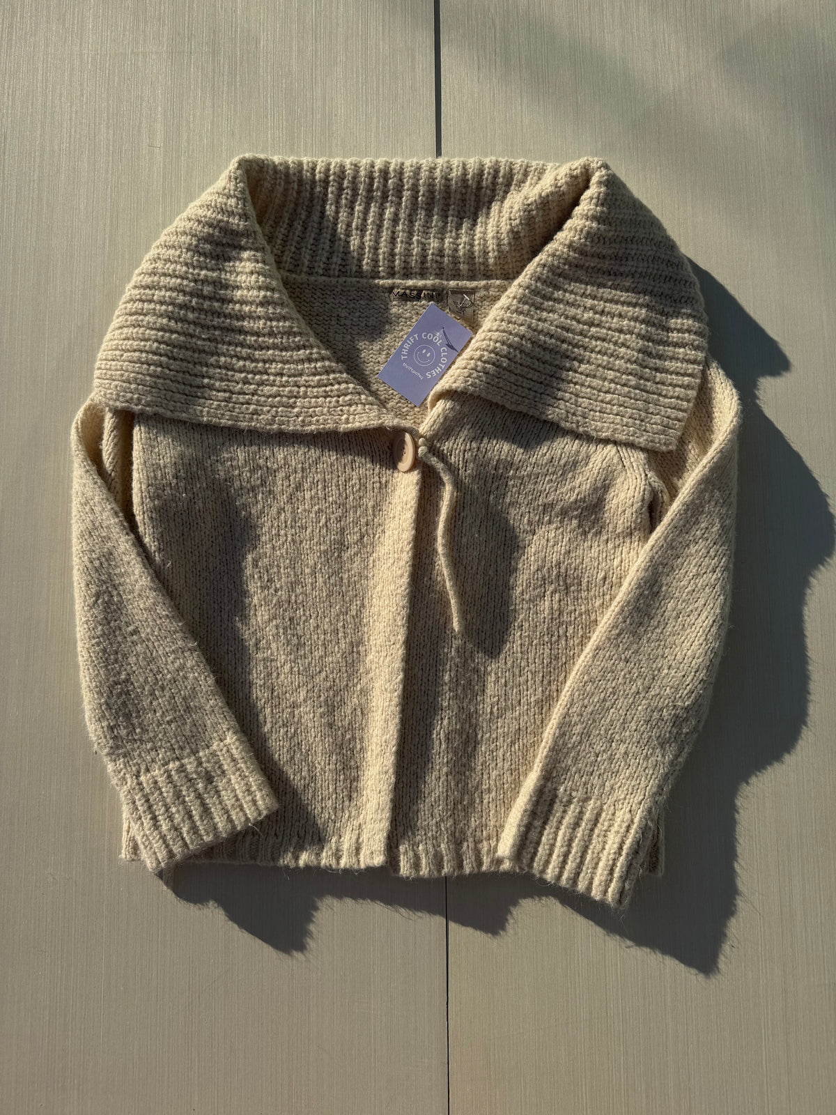 white Massini knit cardigan, L