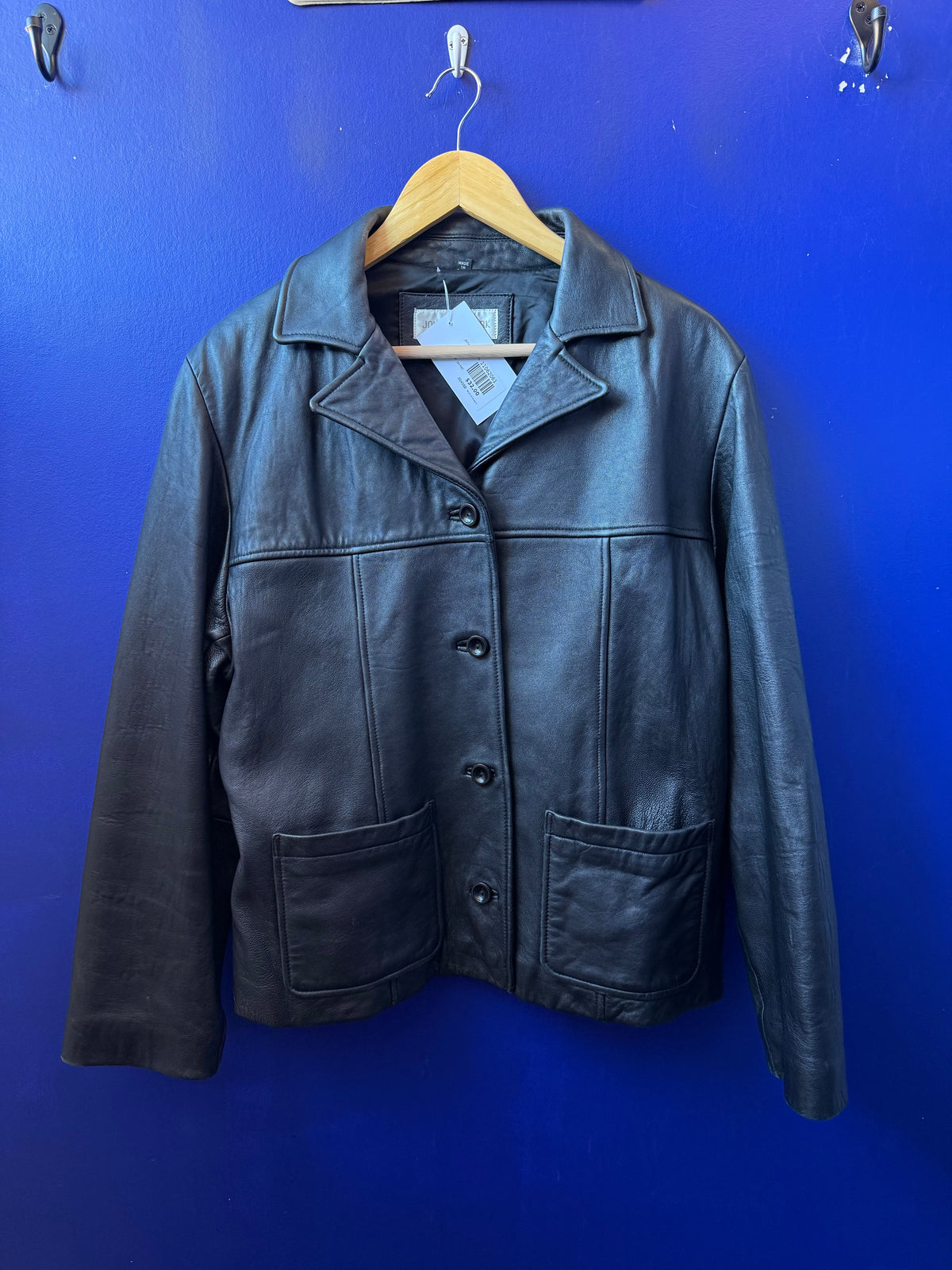 black Jones New York leather jacket